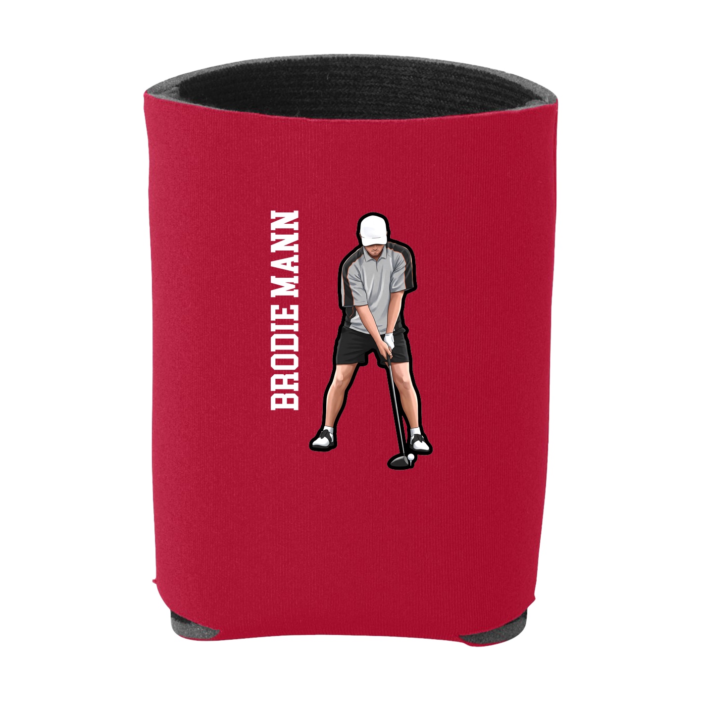Can Holder — Name Vertical in Red