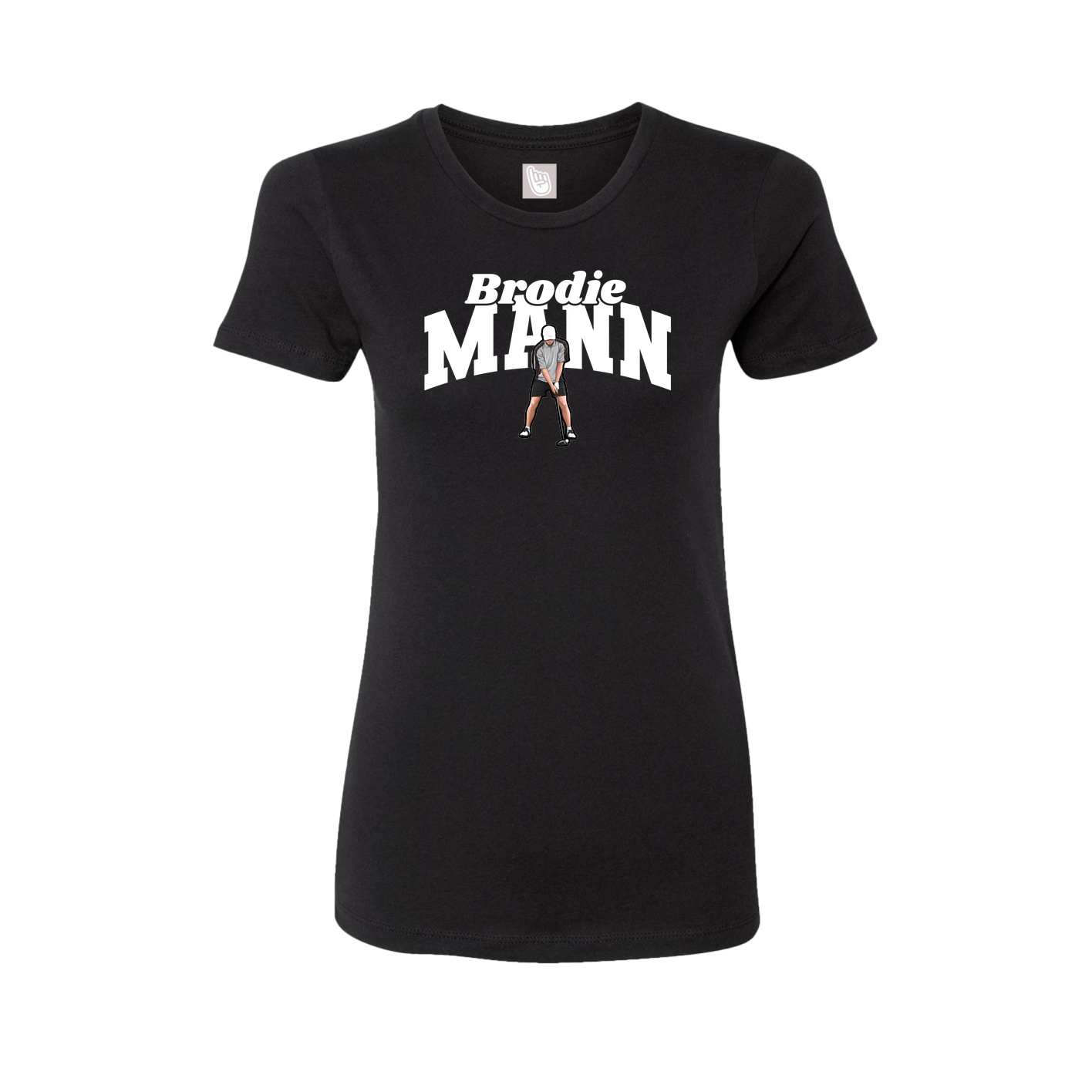 Fitted Women's Tee — Signature Arch in Black