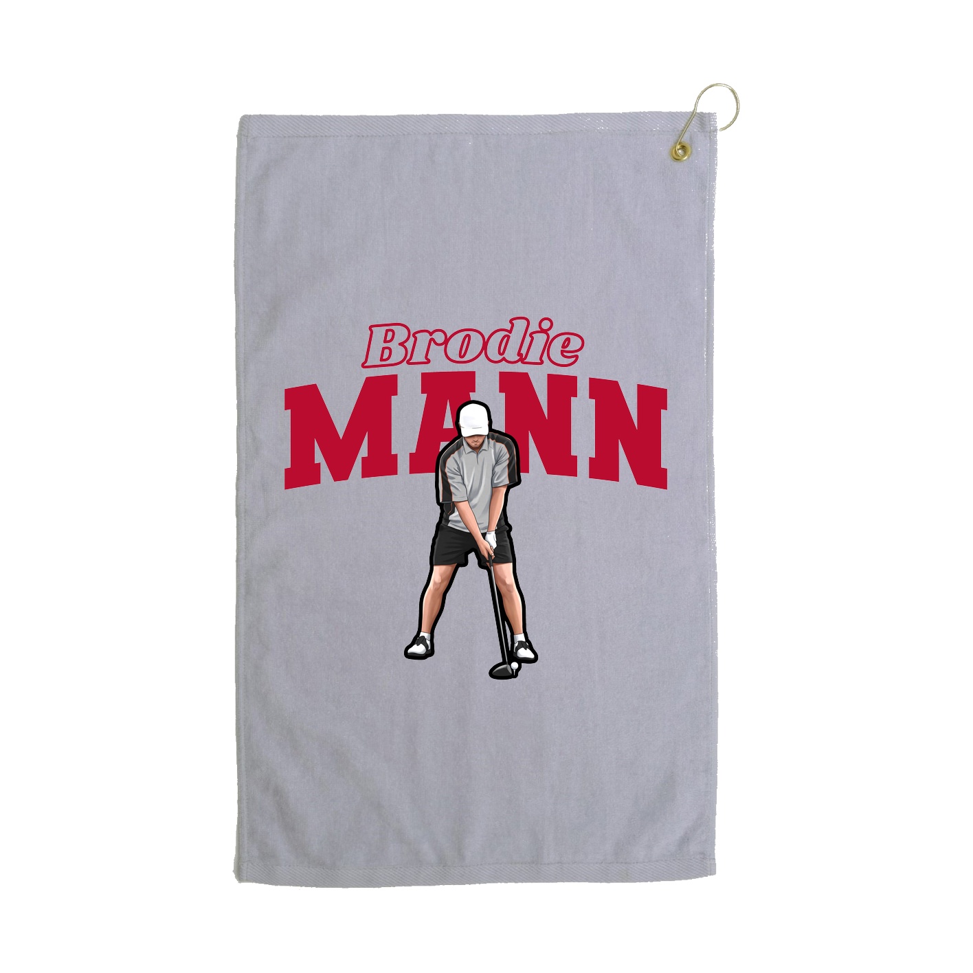 Golf Towel — Name Arch in Grey