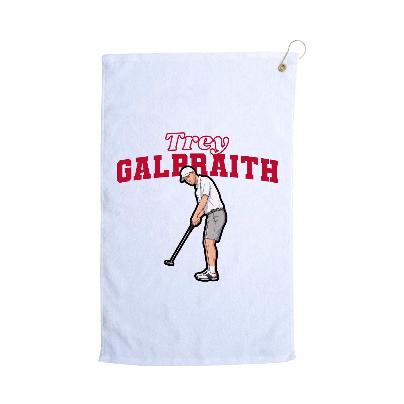 Golf Towel — Name Arch in White