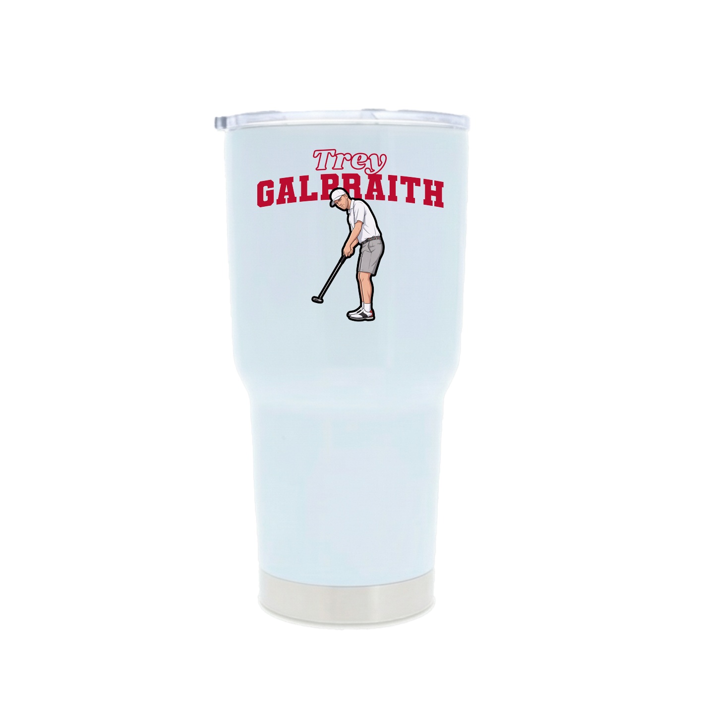 30oz Stainless Steel Tumbler — Name Arch in White