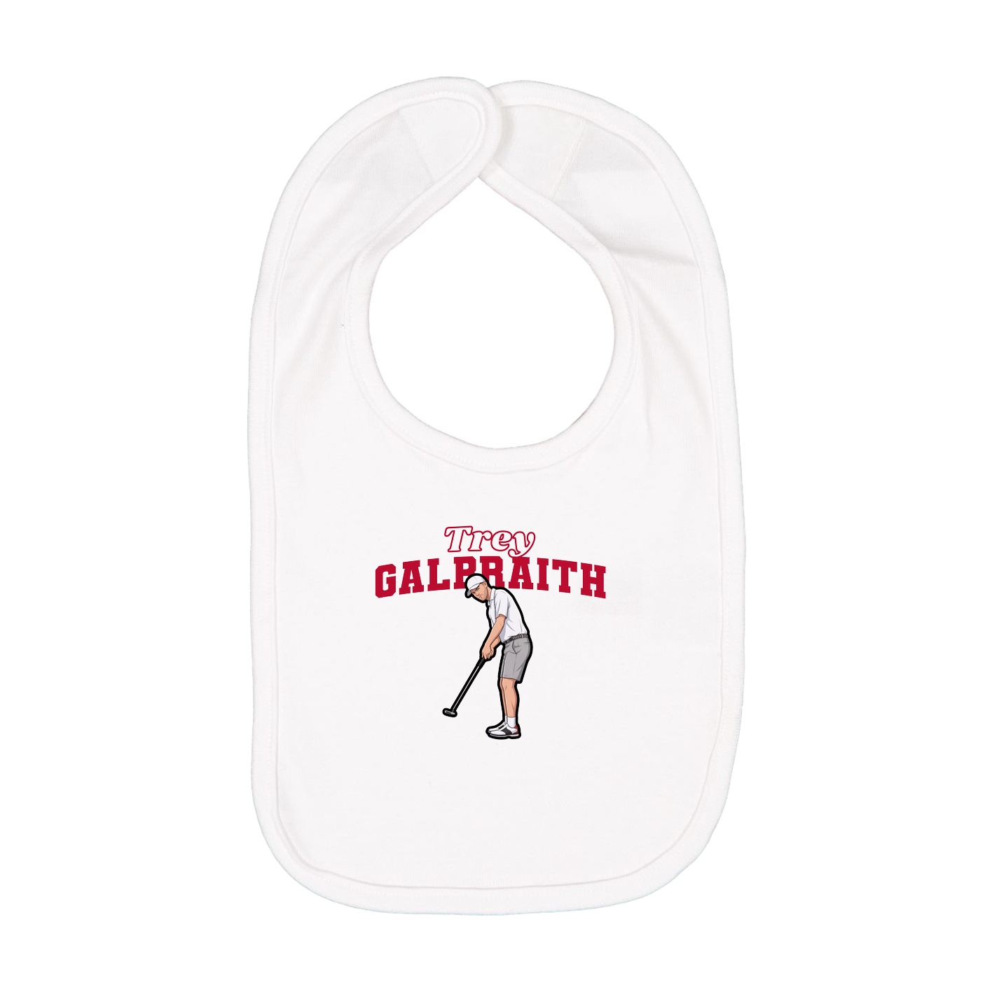 Infant Bib — Name Arch in White