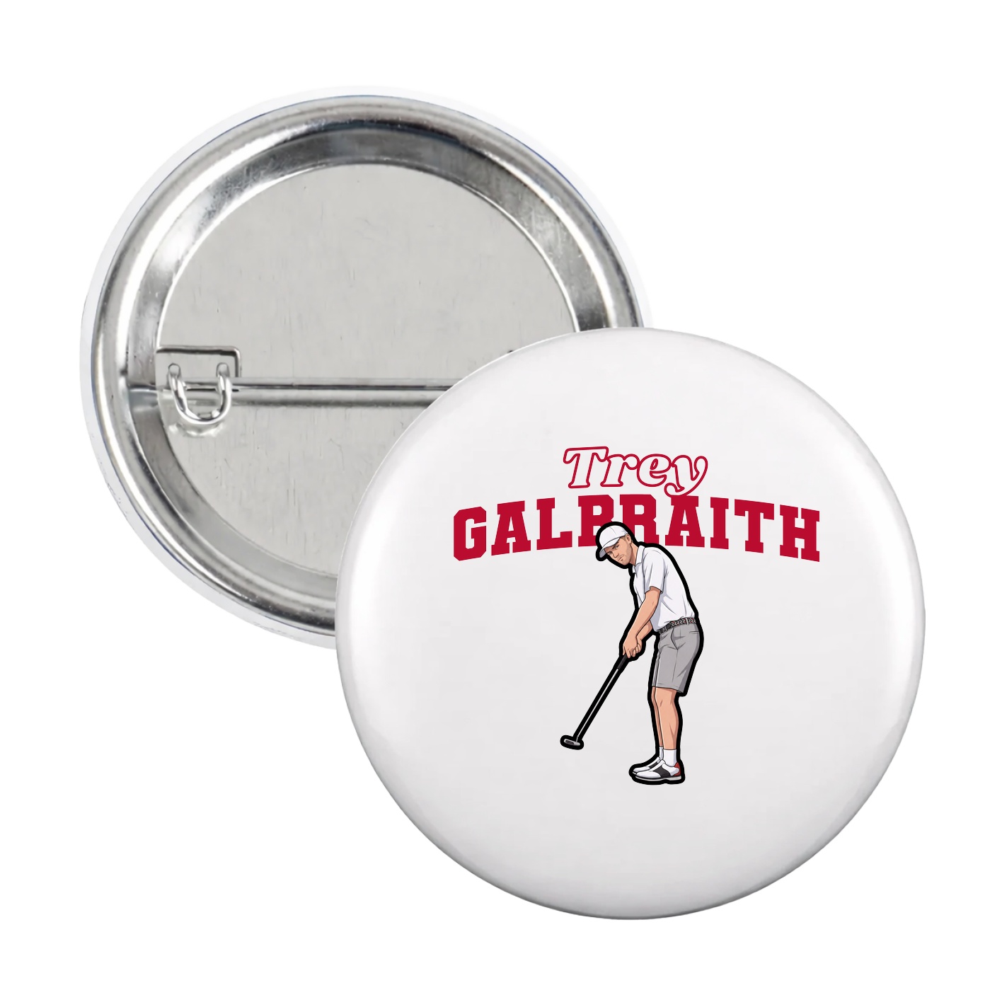 Game Day Button — Name Arch in White