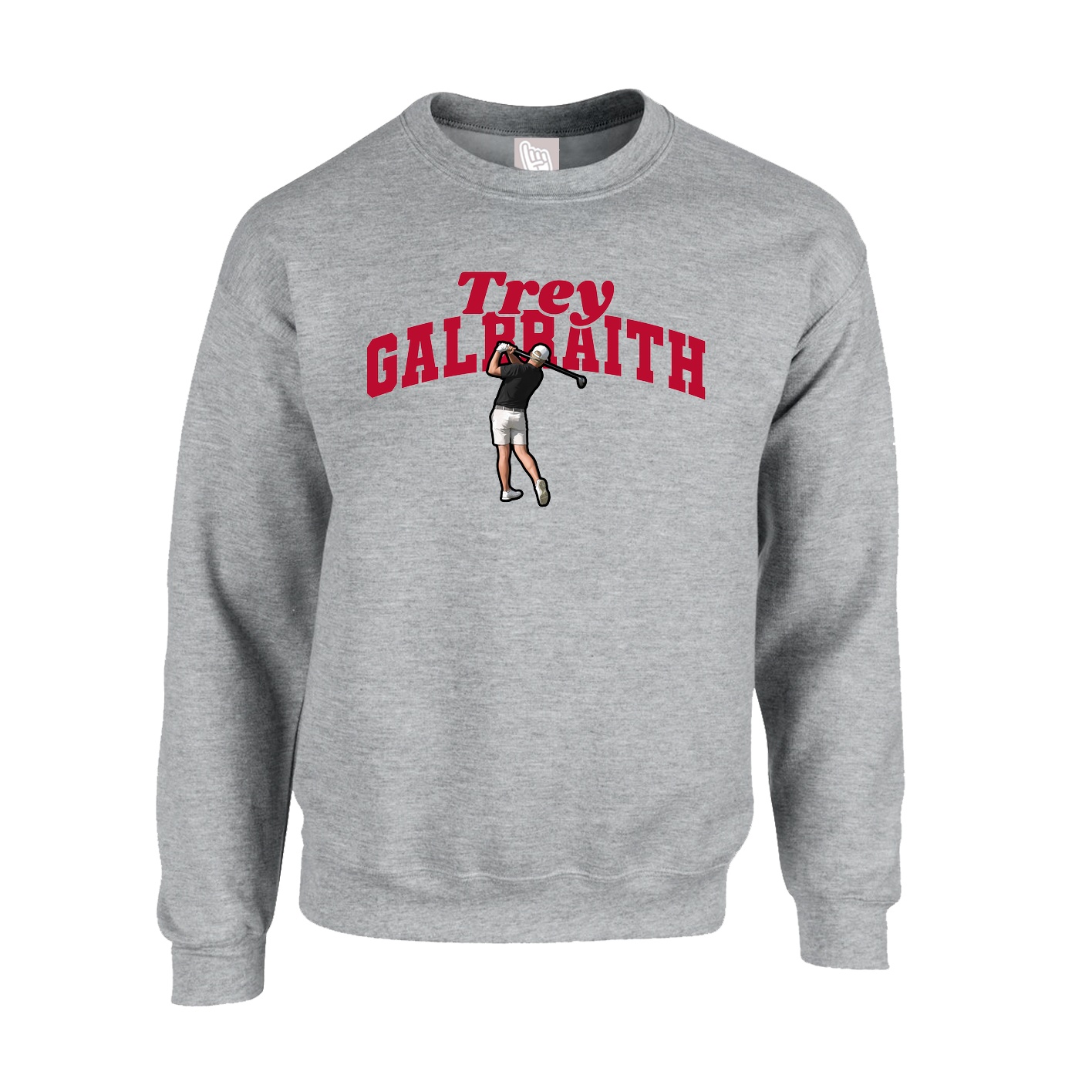 Fleece Crew — Signature Arch in Grey