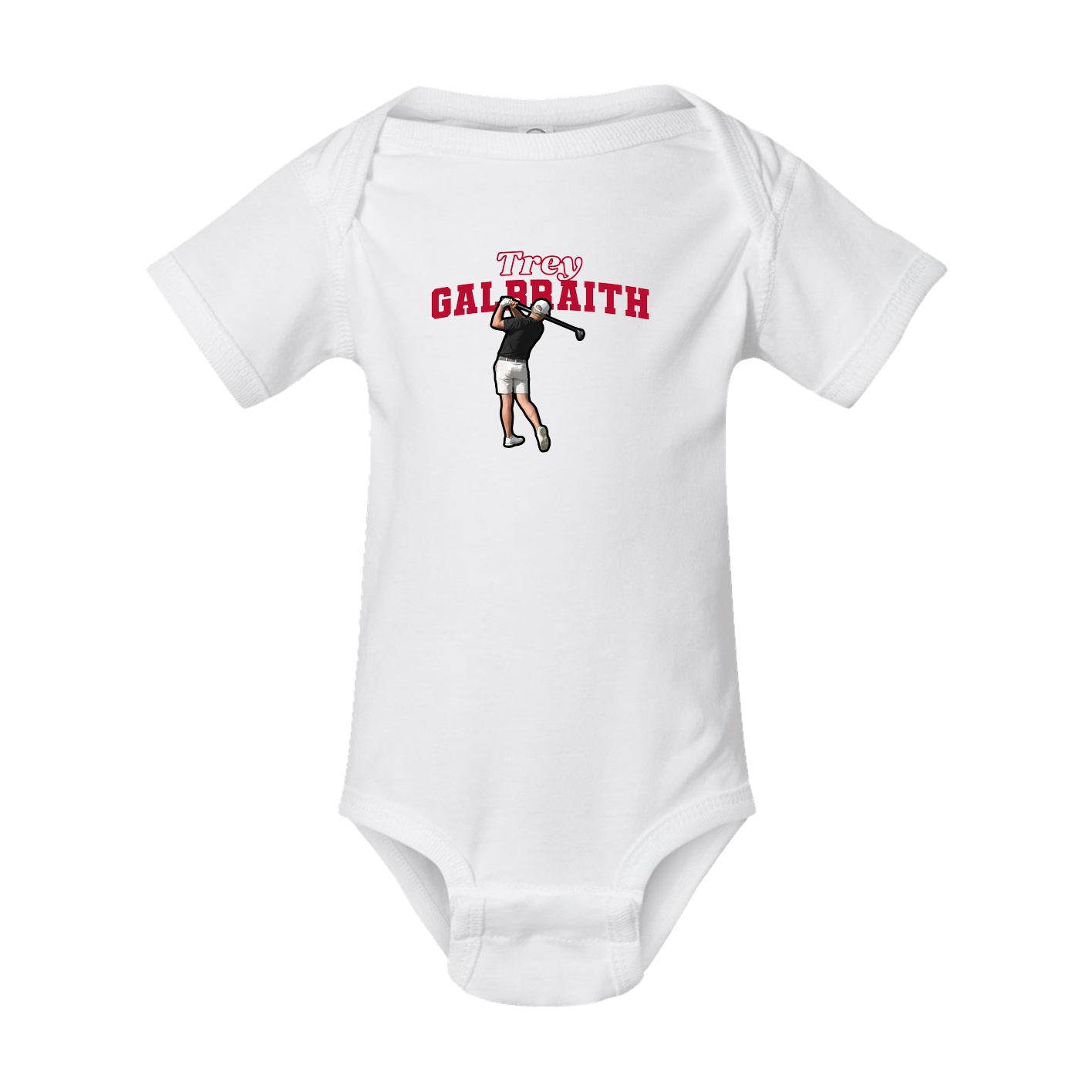 Baby Onesie — Name Arch in White