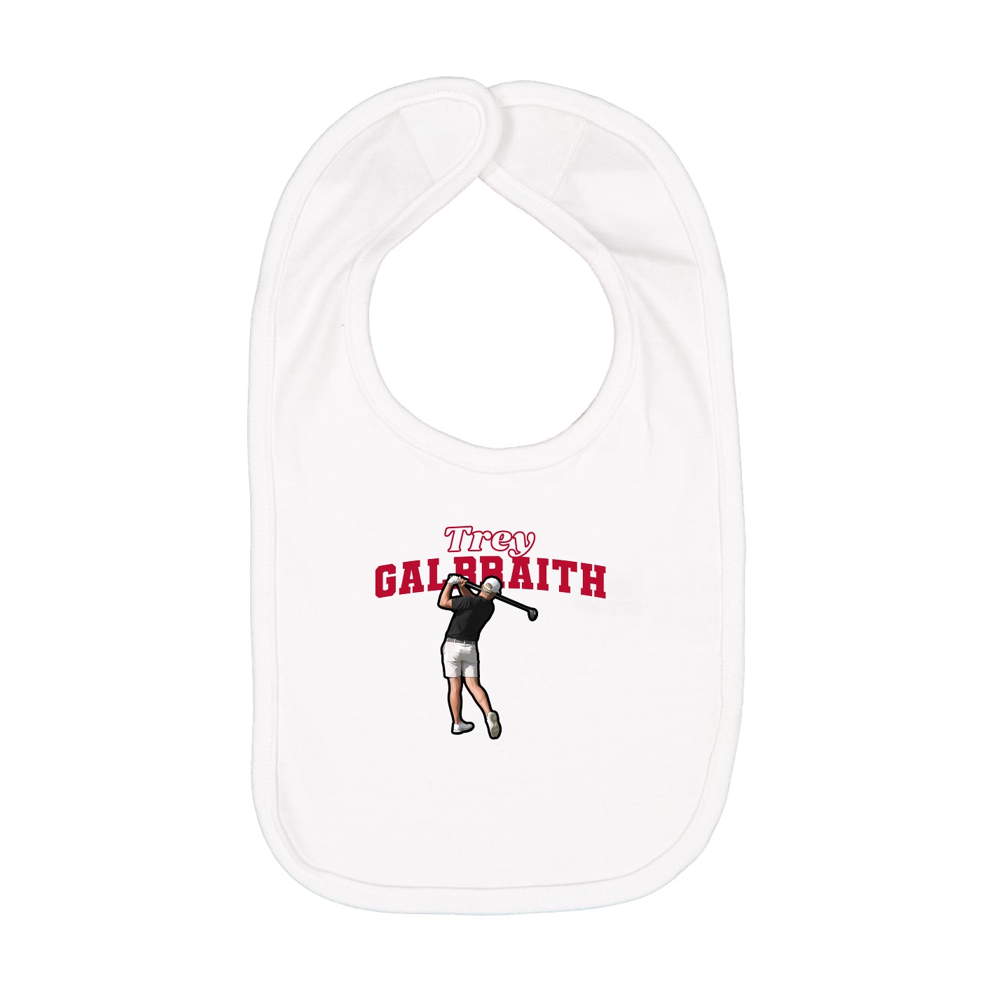 Infant Bib — Name Arch in White