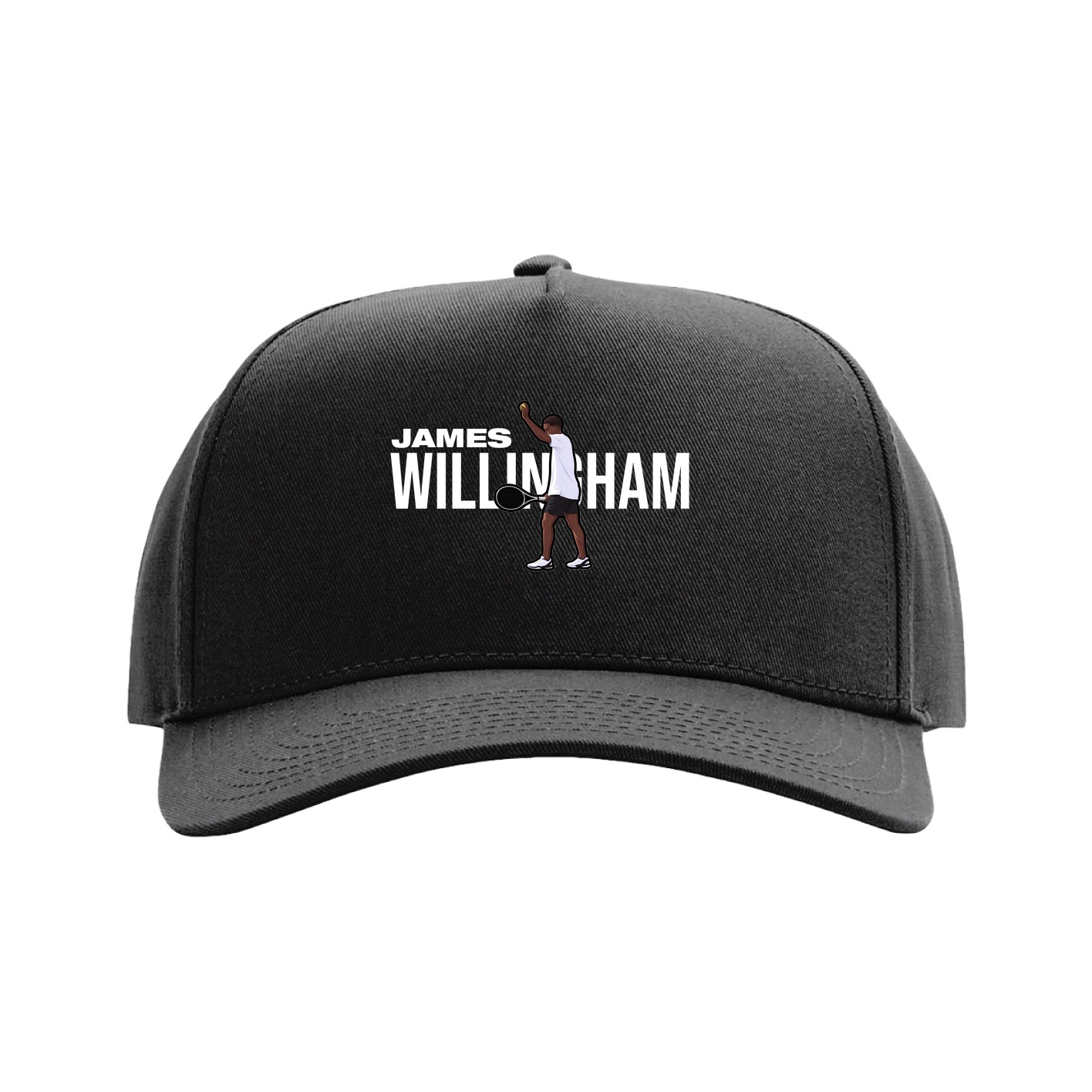 Full Fabric Five-Panel Champ Cap — Player Name in Black