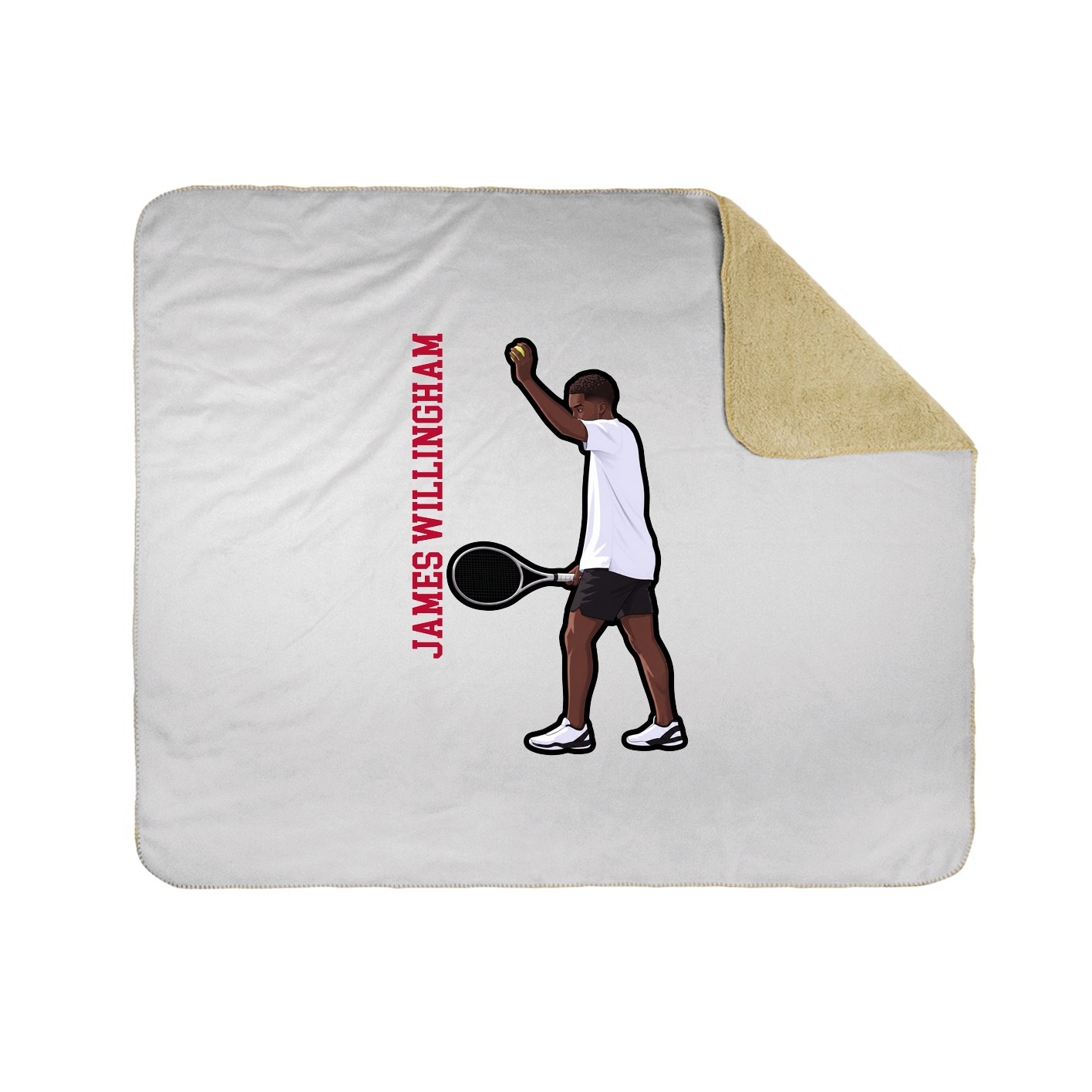 Throw Blanket — Name Vertical in White