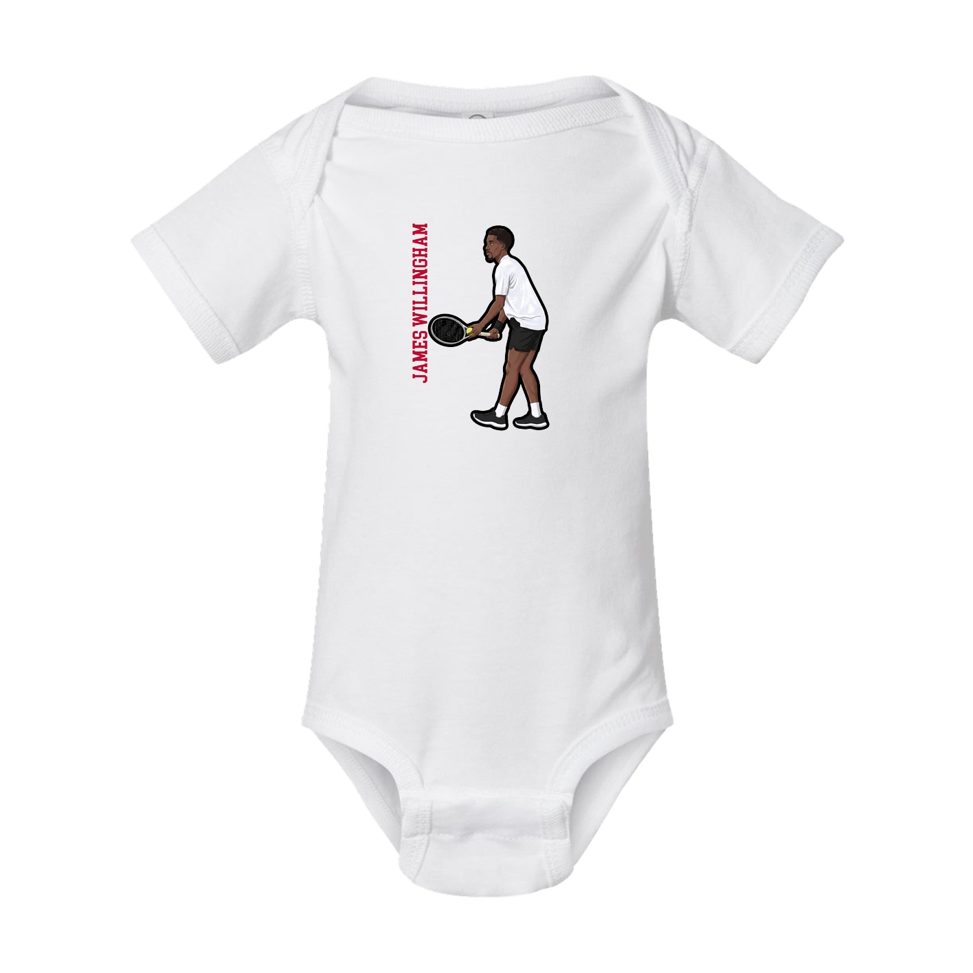 Baby Onesie — Name Vertical in White