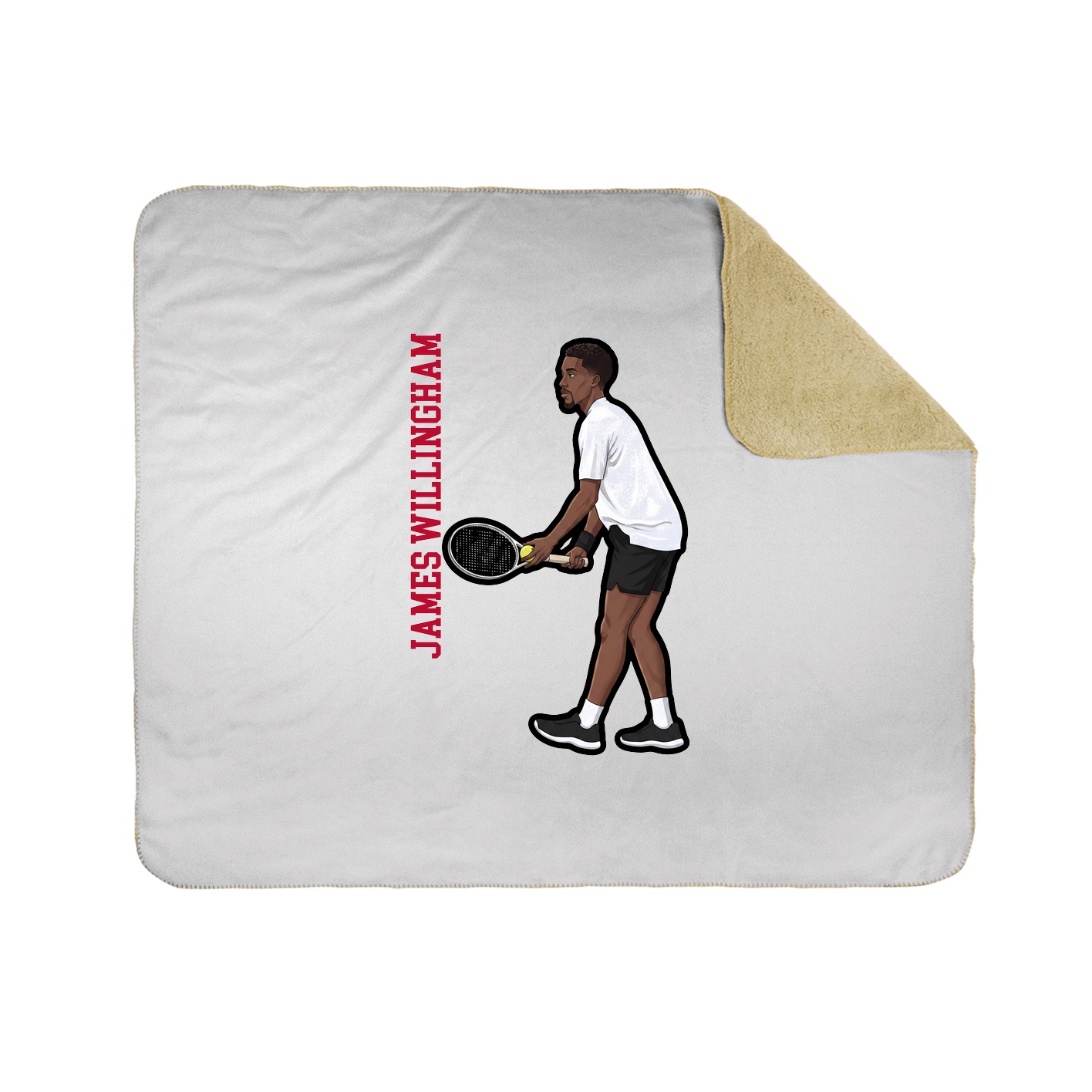 Throw Blanket — Name Vertical in White