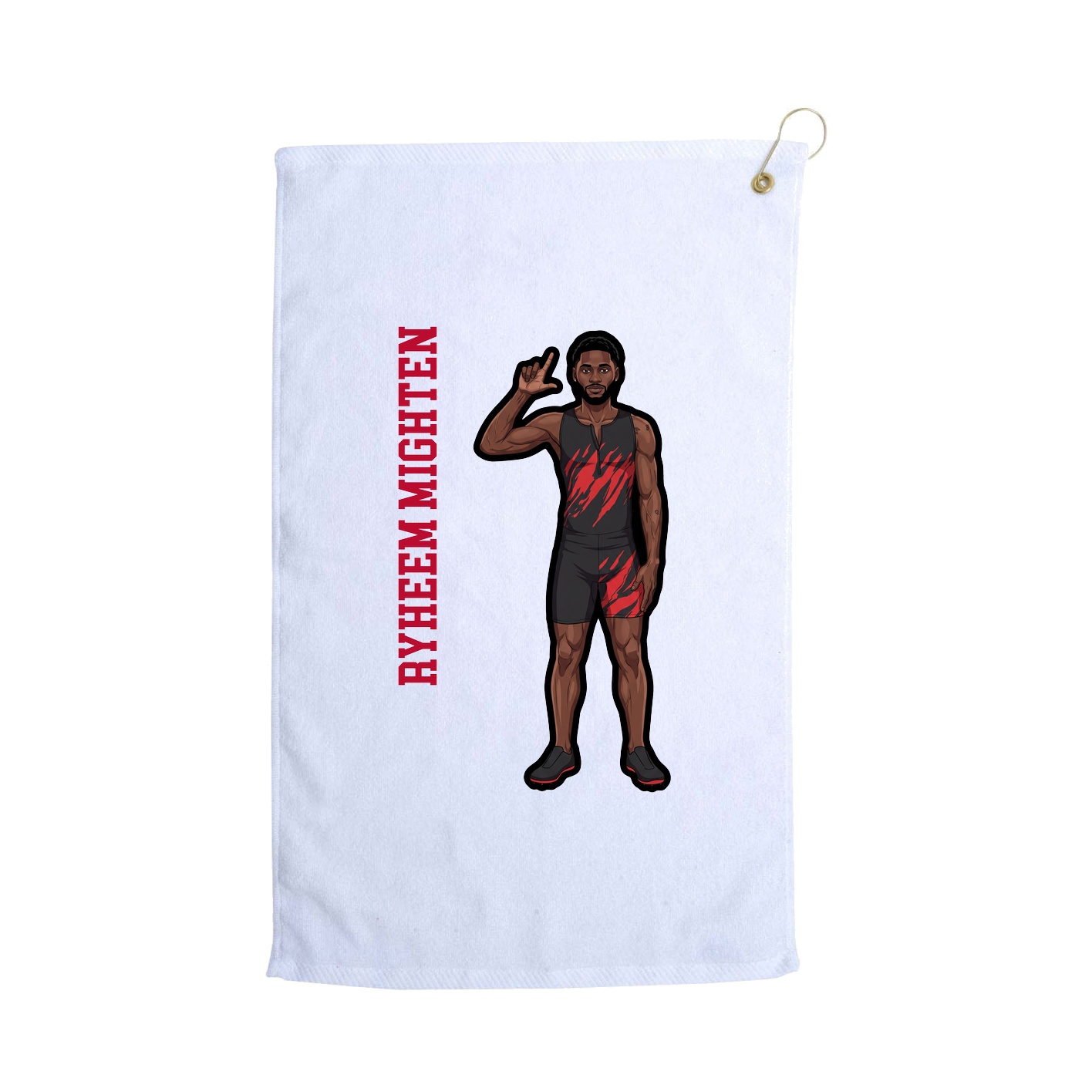 Golf Towel — Name Vertical in White