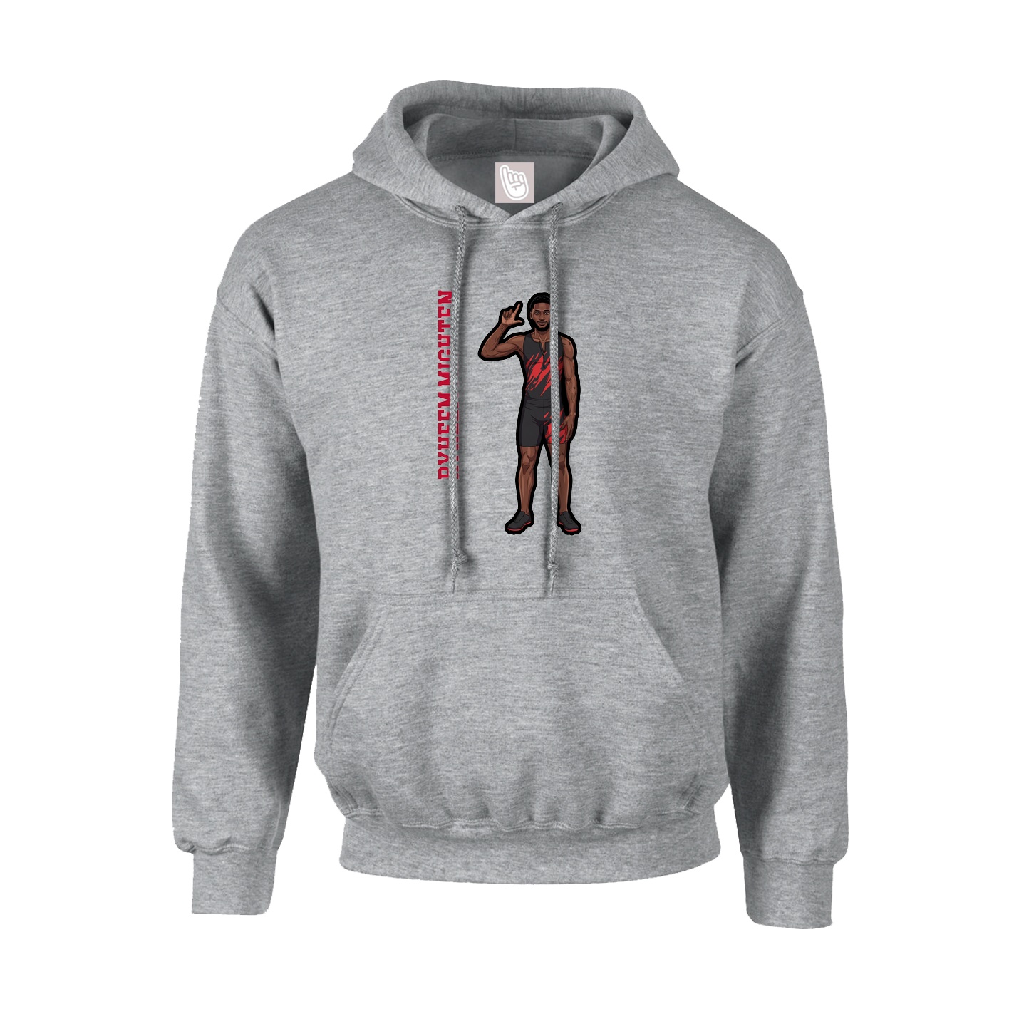 Hoodie — Name Vertical in Grey