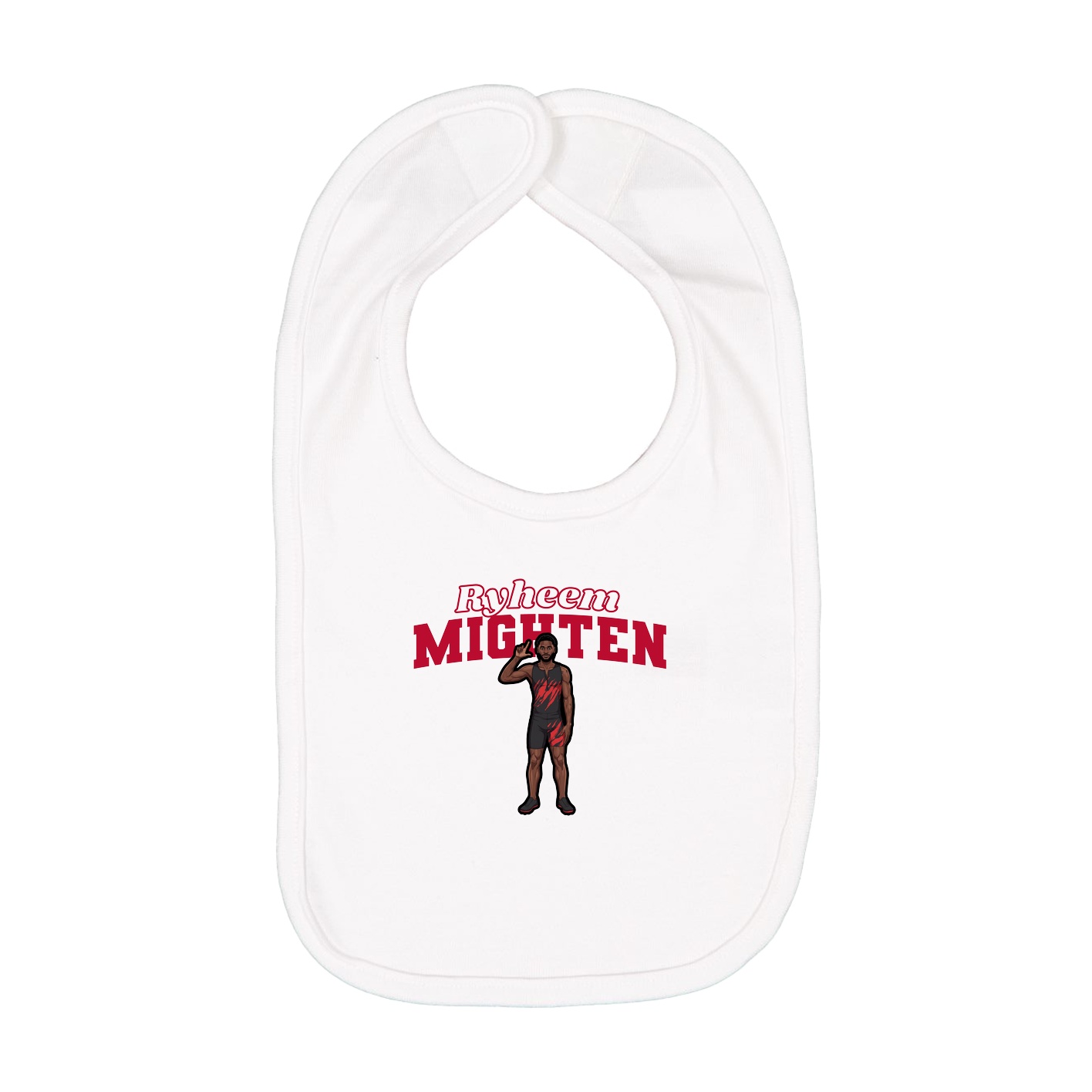 Infant Bib — Name Arch in White