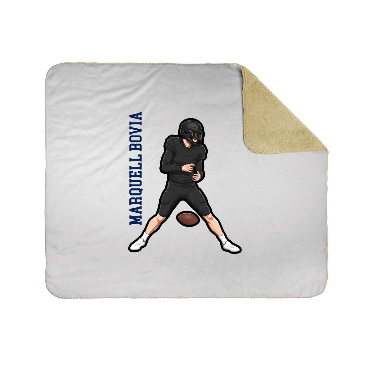 Throw Blanket — Name Vertical in White