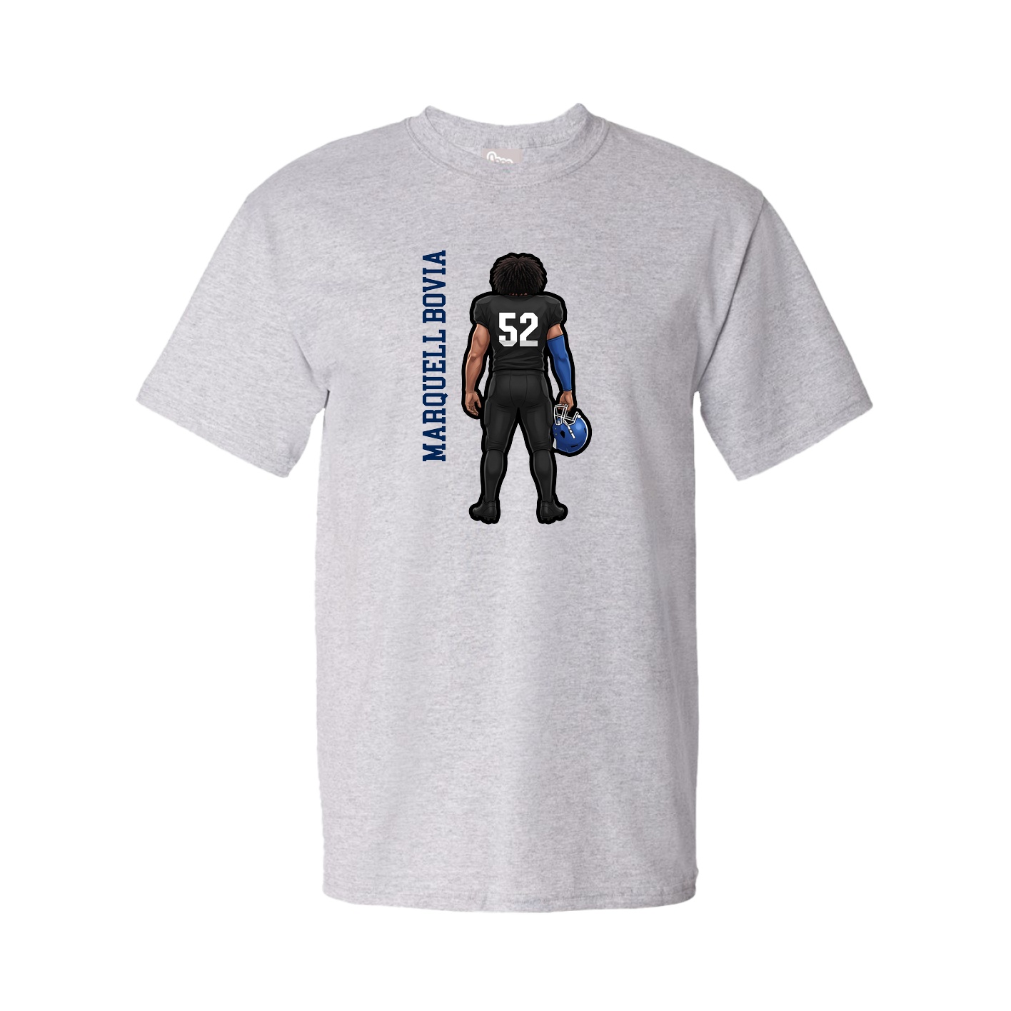 Tee — Name Vertical in Grey