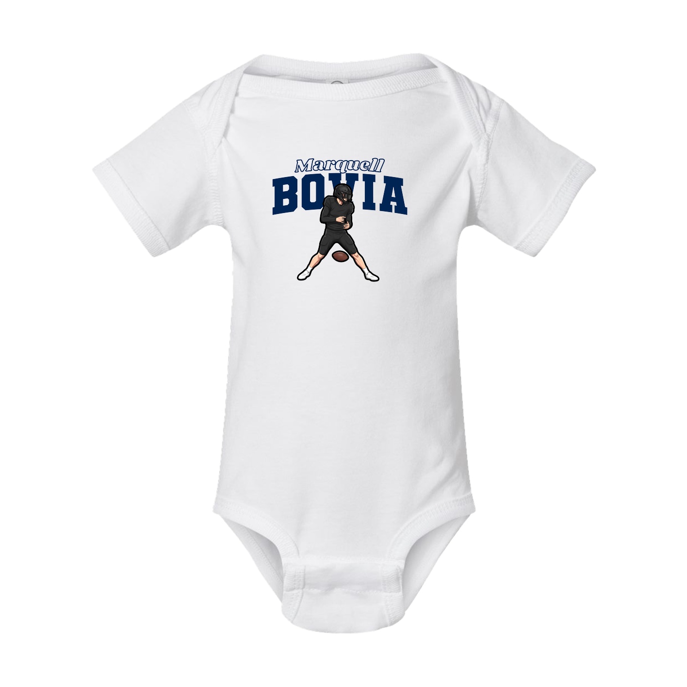 Baby Onesie — Name Arch in White