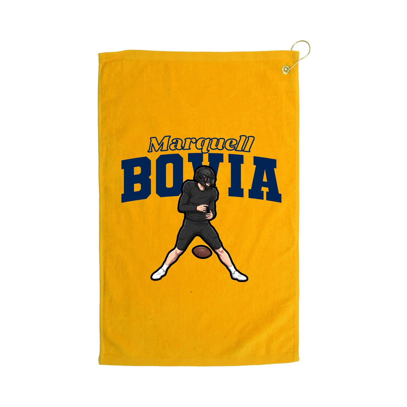 Golf Towel — Name Arch in Gold