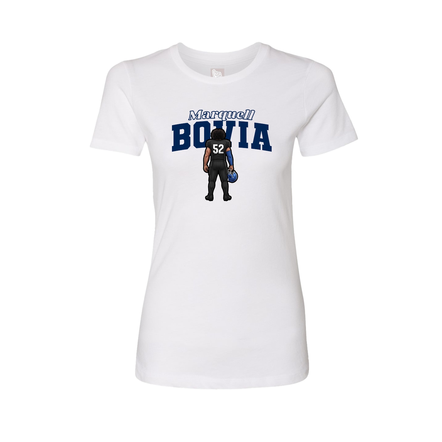 Fitted Women's Tee — Name Arch in White