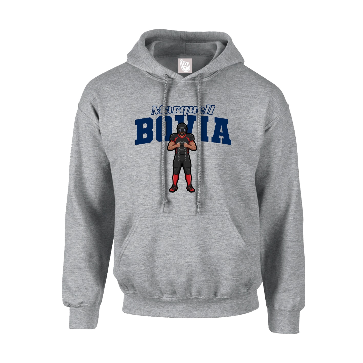 Hoodie — Name Arch in Grey