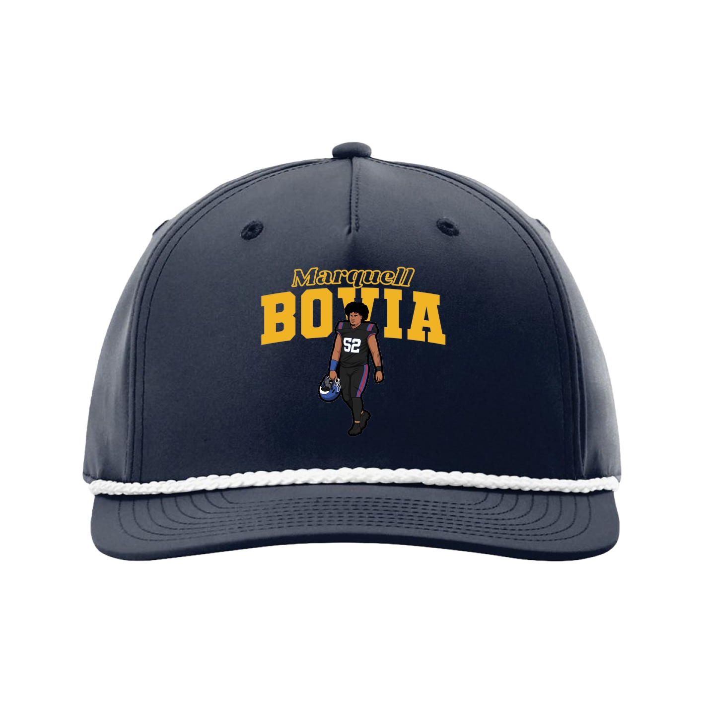 Five-Panel Classic Rope Cap — Name Arch in Navy