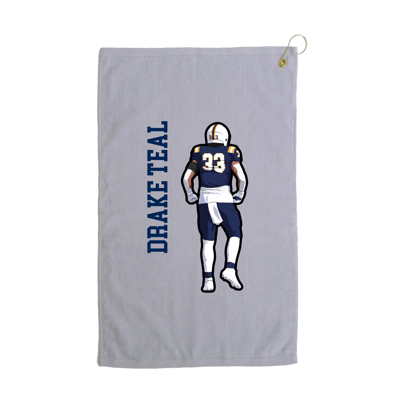 Golf Towel — Name Vertical in Grey
