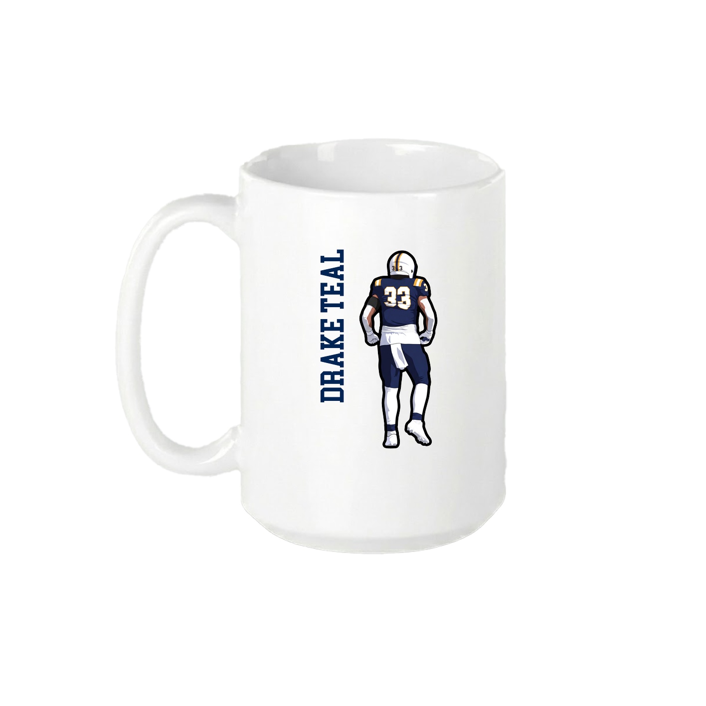 15oz Coffee Mug — Name Vertical in White