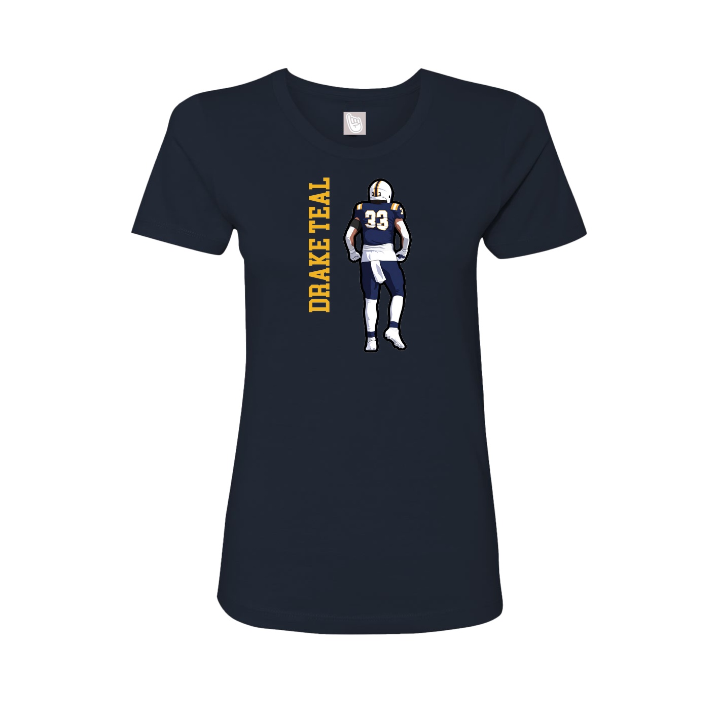 Fitted Women's Tee — Name Vertical in Navy