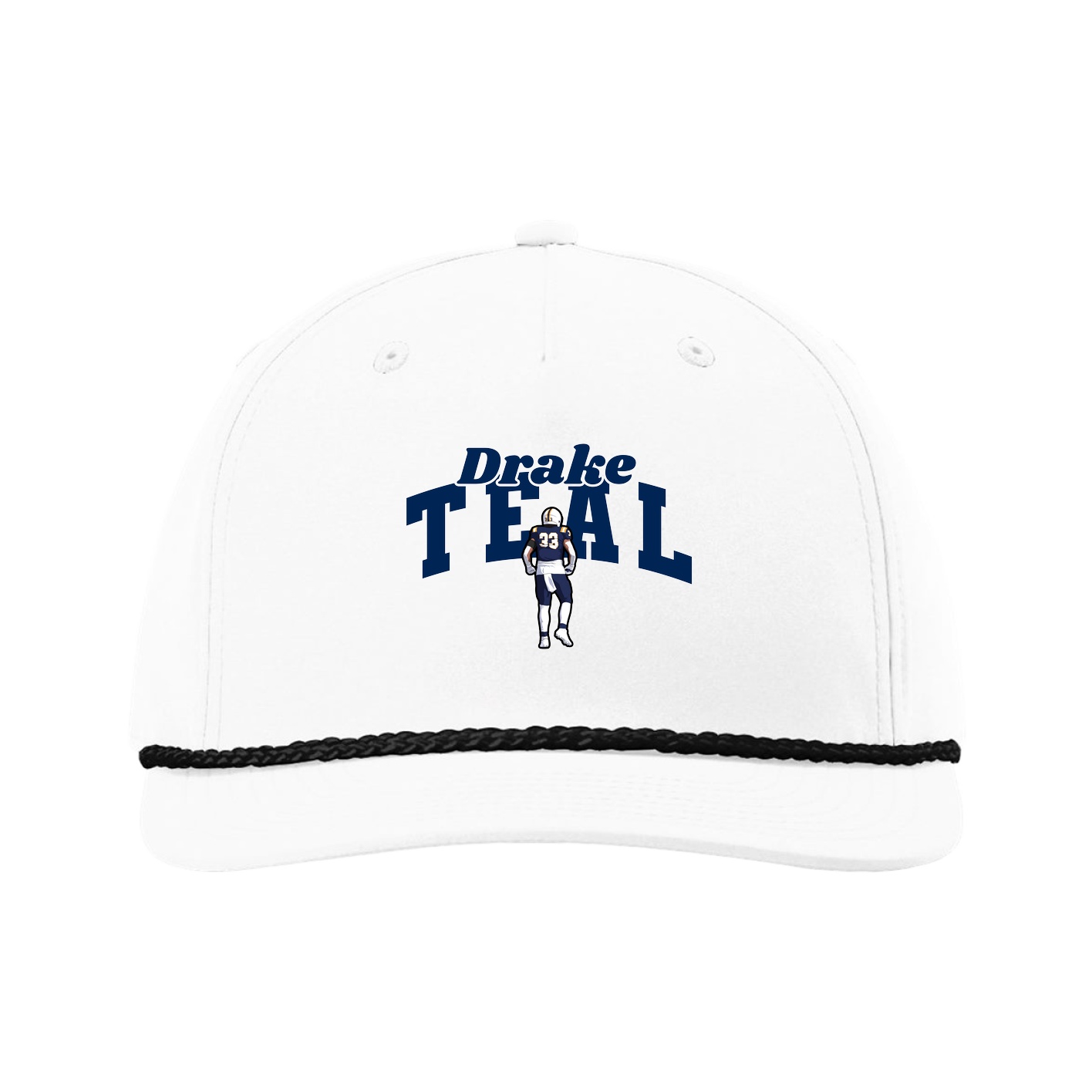 Five-Panel Classic Rope Cap — Signature Arch in White