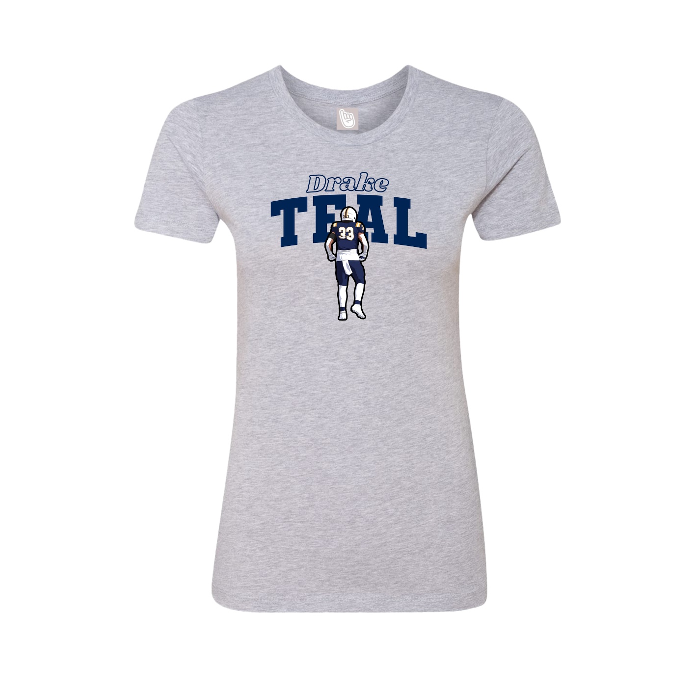 Fitted Women's Tee — Name Arch in Grey
