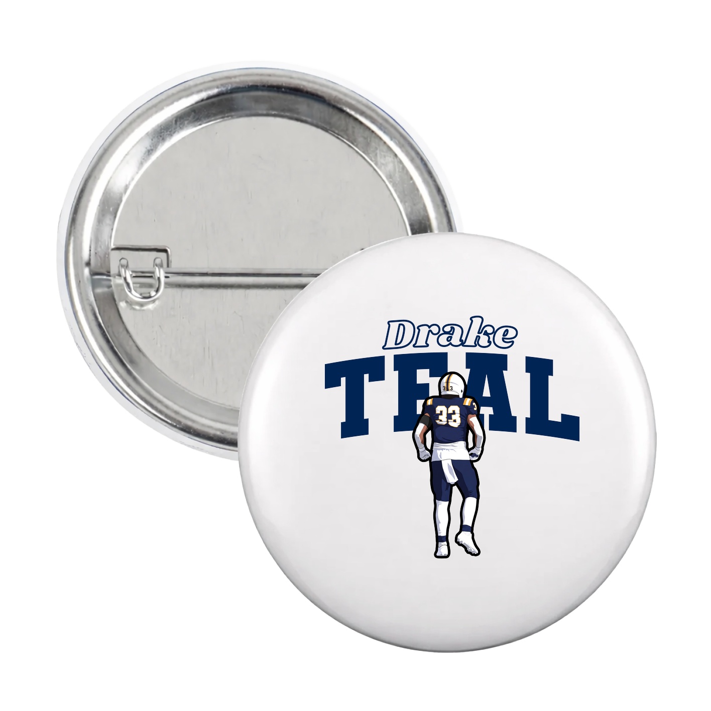 Game Day Button — Name Arch in White