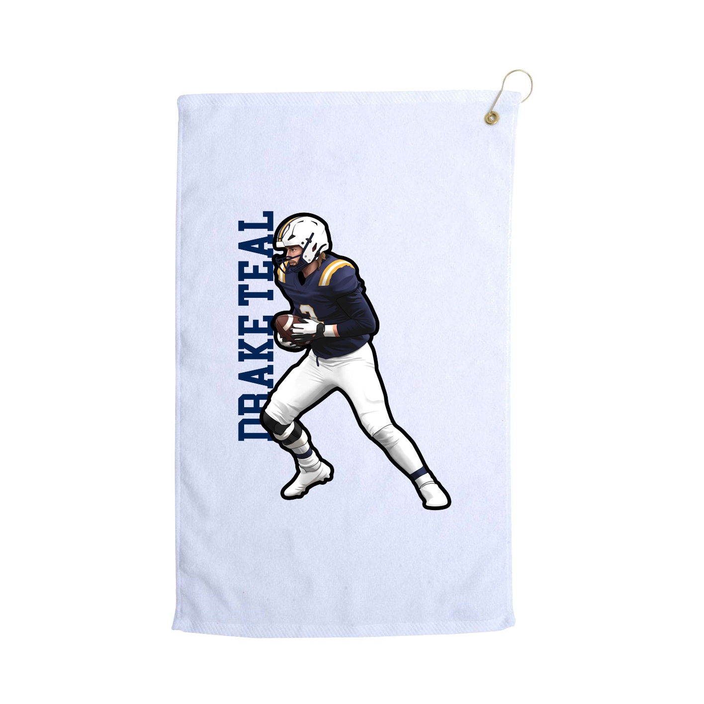 Golf Towel — Name Vertical in White