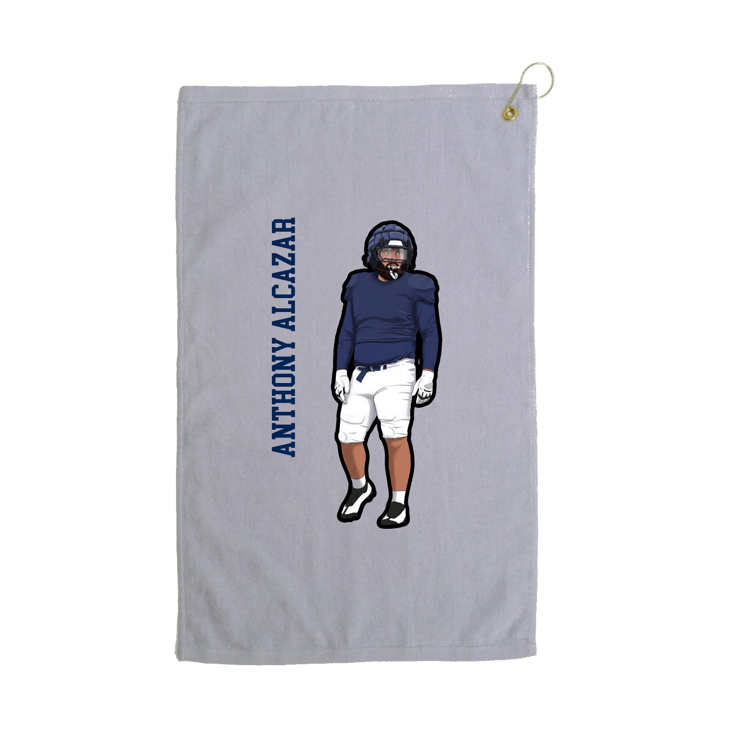 Golf Towel — Name Vertical in Grey