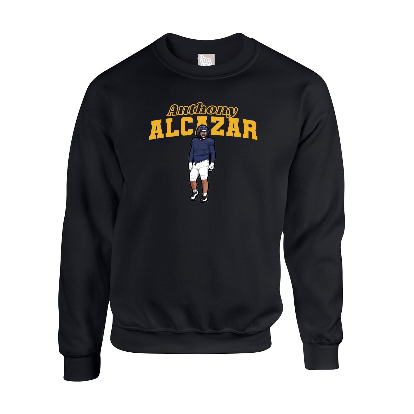Fleece Crew — Name Arch in Black