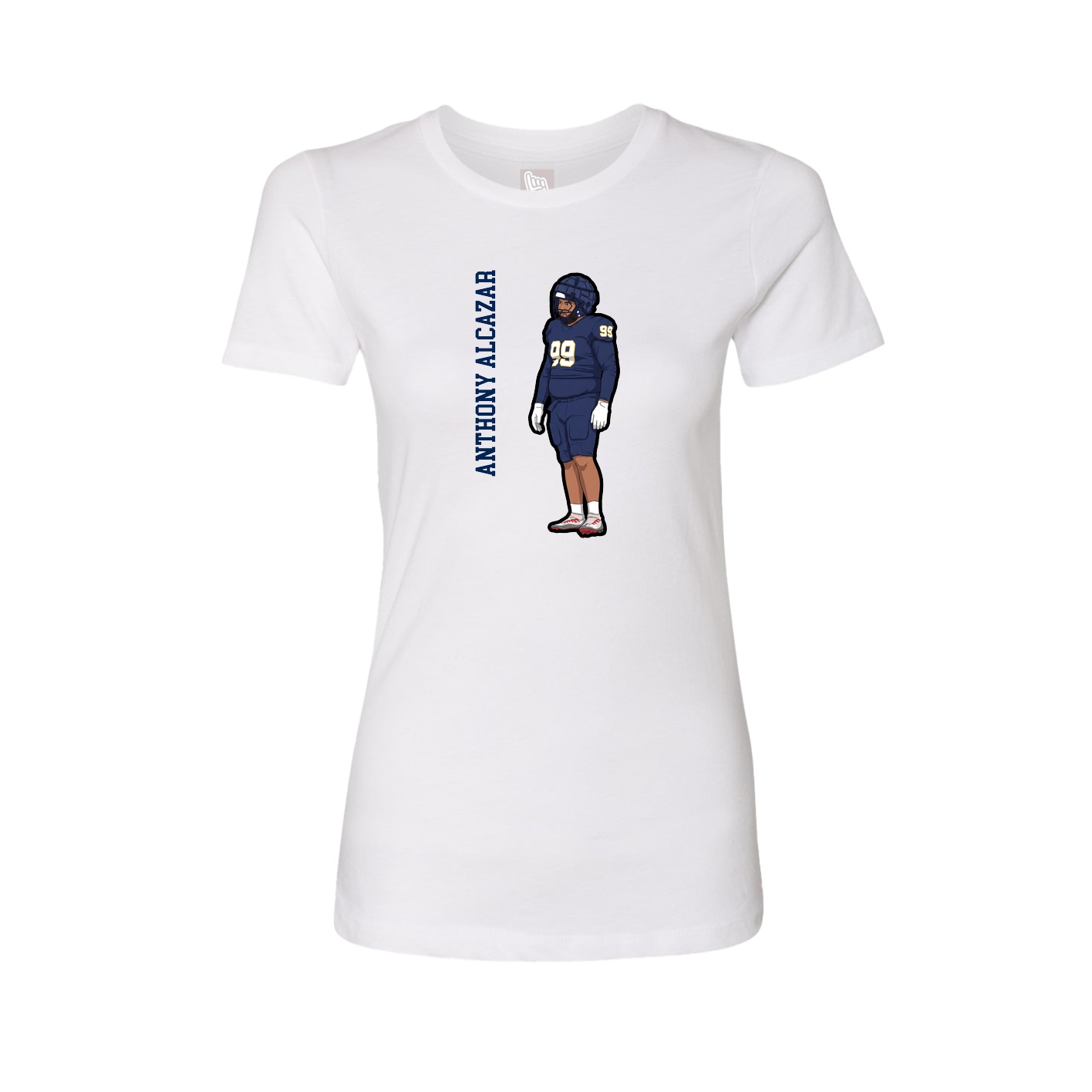 Fitted Women's Tee — Name Vertical in White