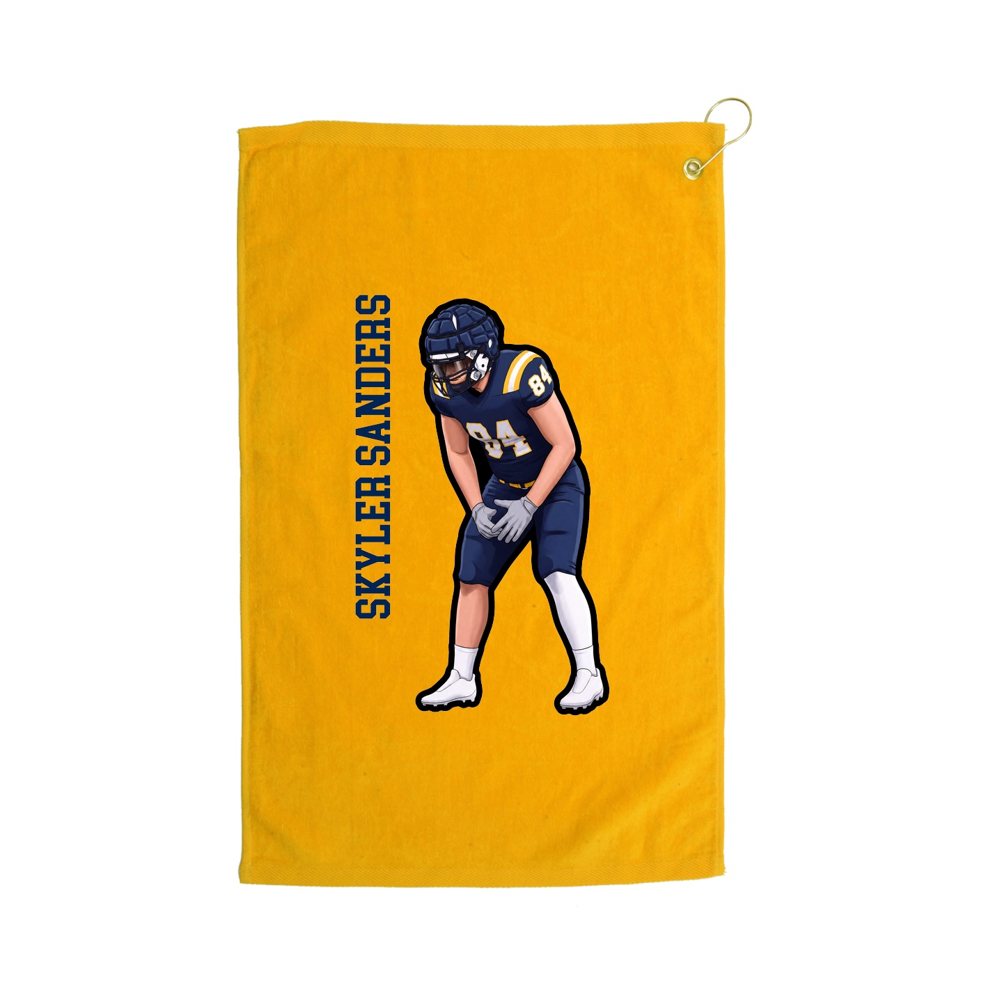 Golf Towel — Name Vertical in Gold