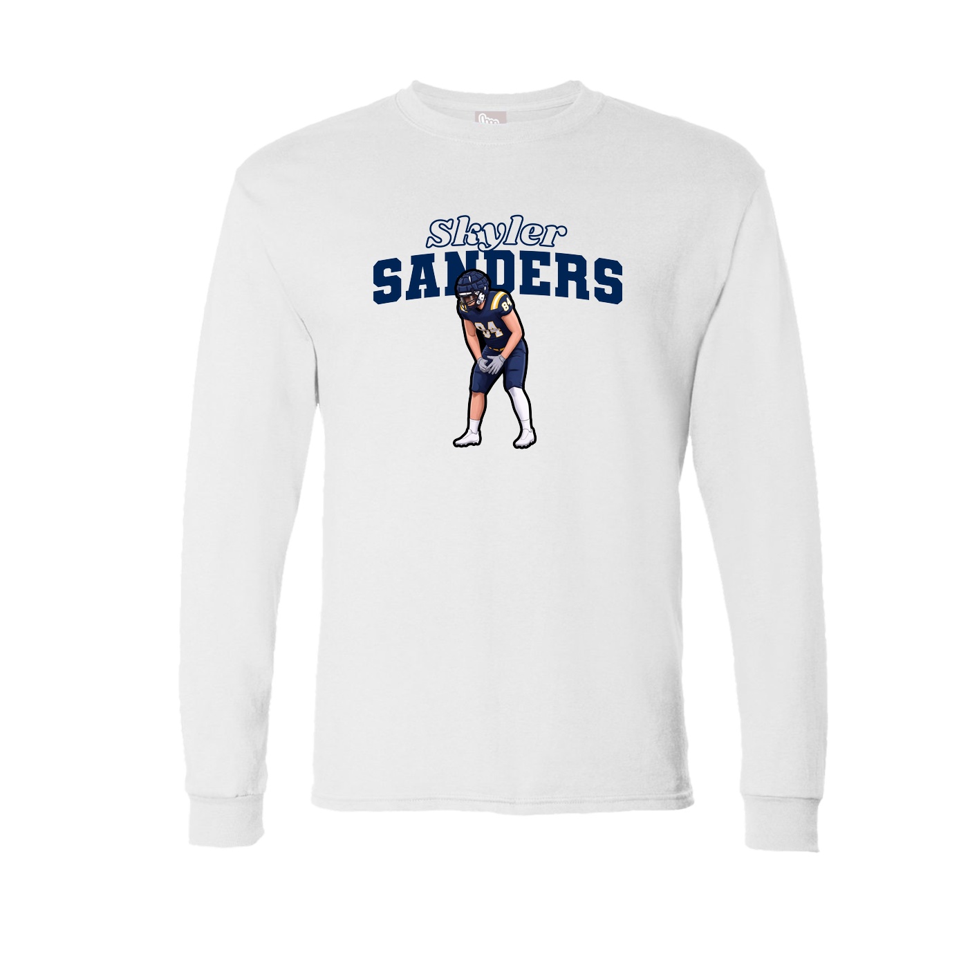 Long Sleeve Tee — Name Arch in White