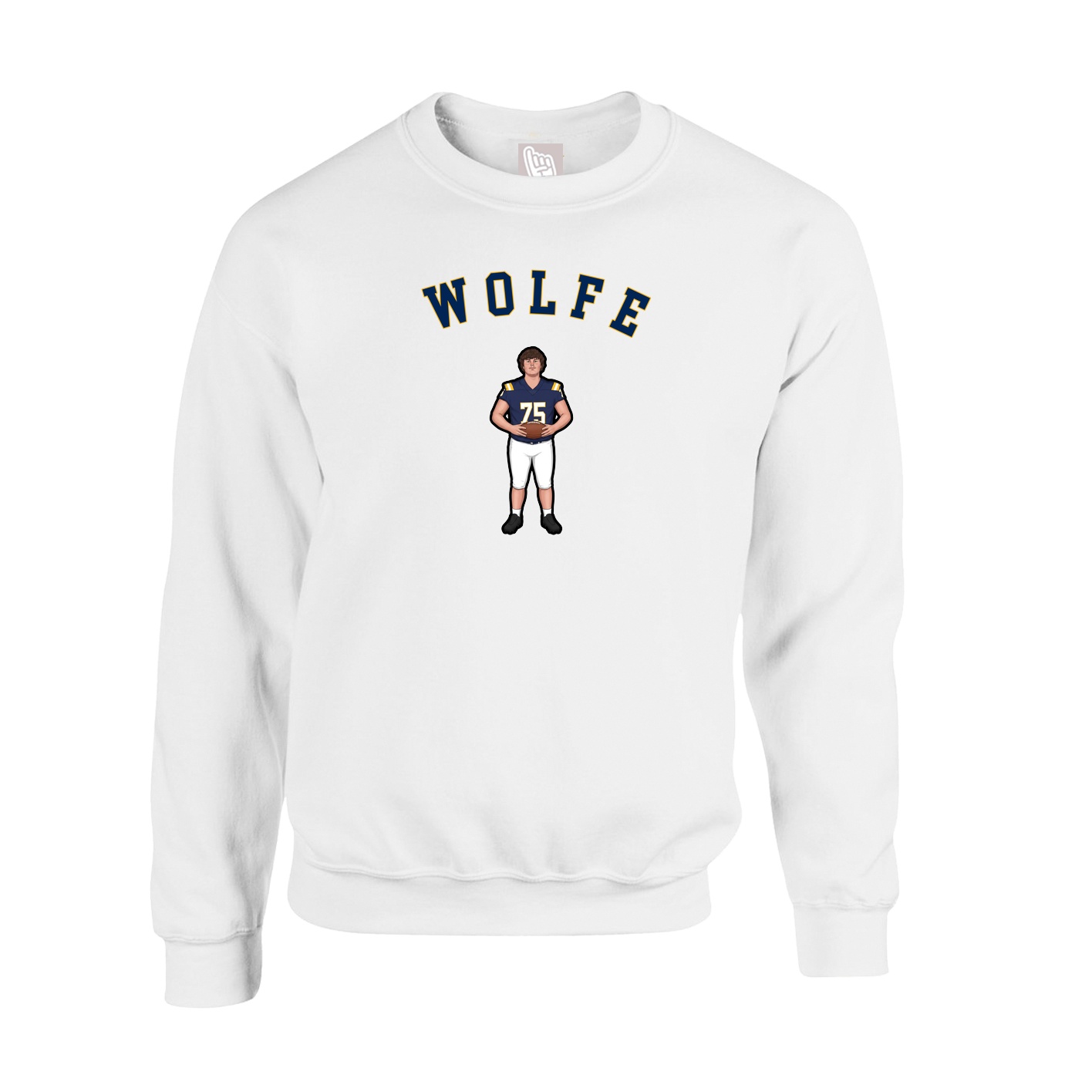 Fleece Crew — Shirsey Arch in White
