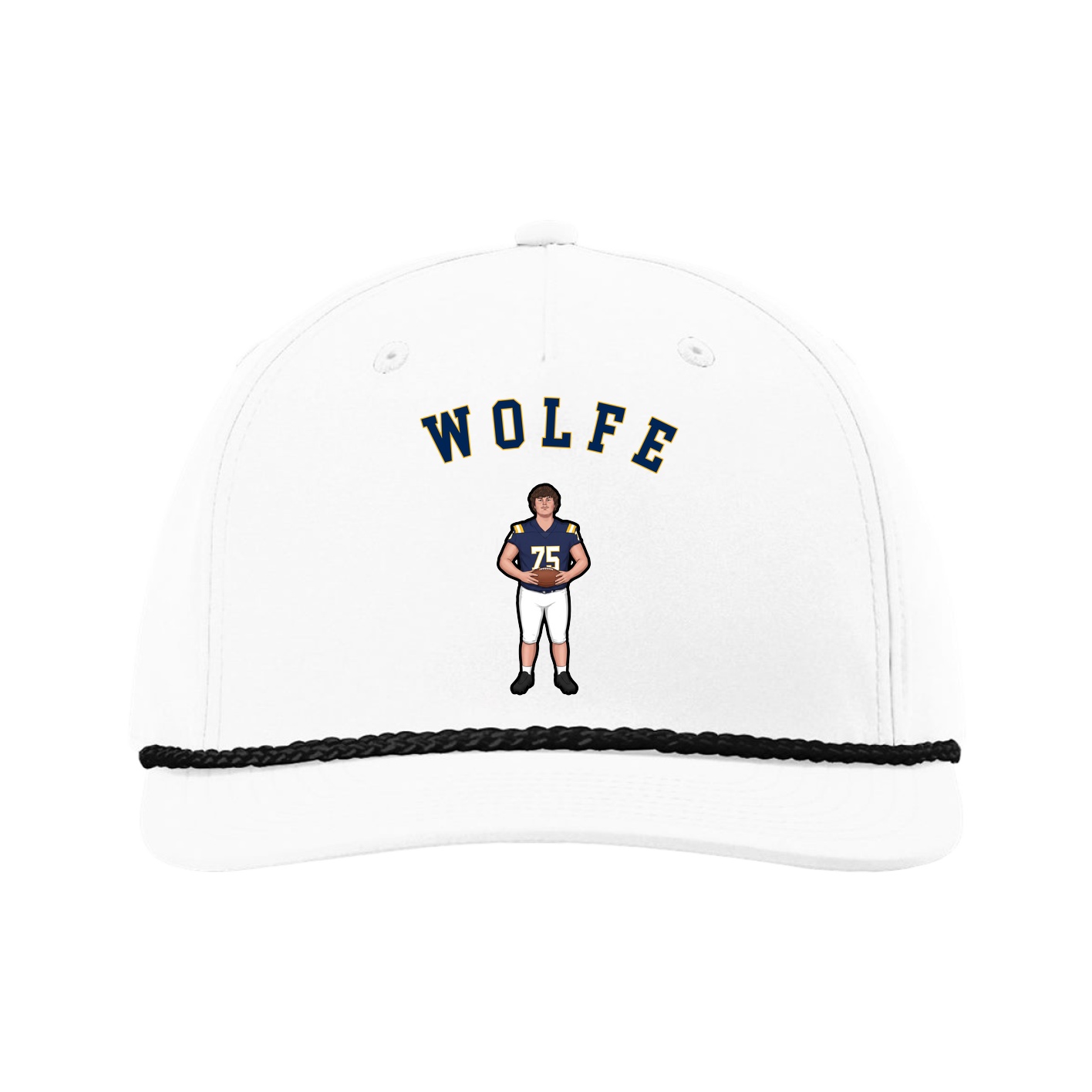 Five-Panel Classic Rope Cap — Shirsey Arch in White