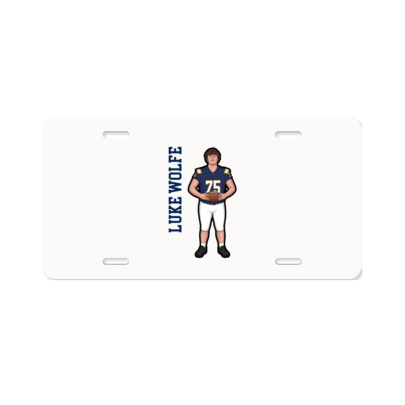 License Plate — Name Vertical in Classic