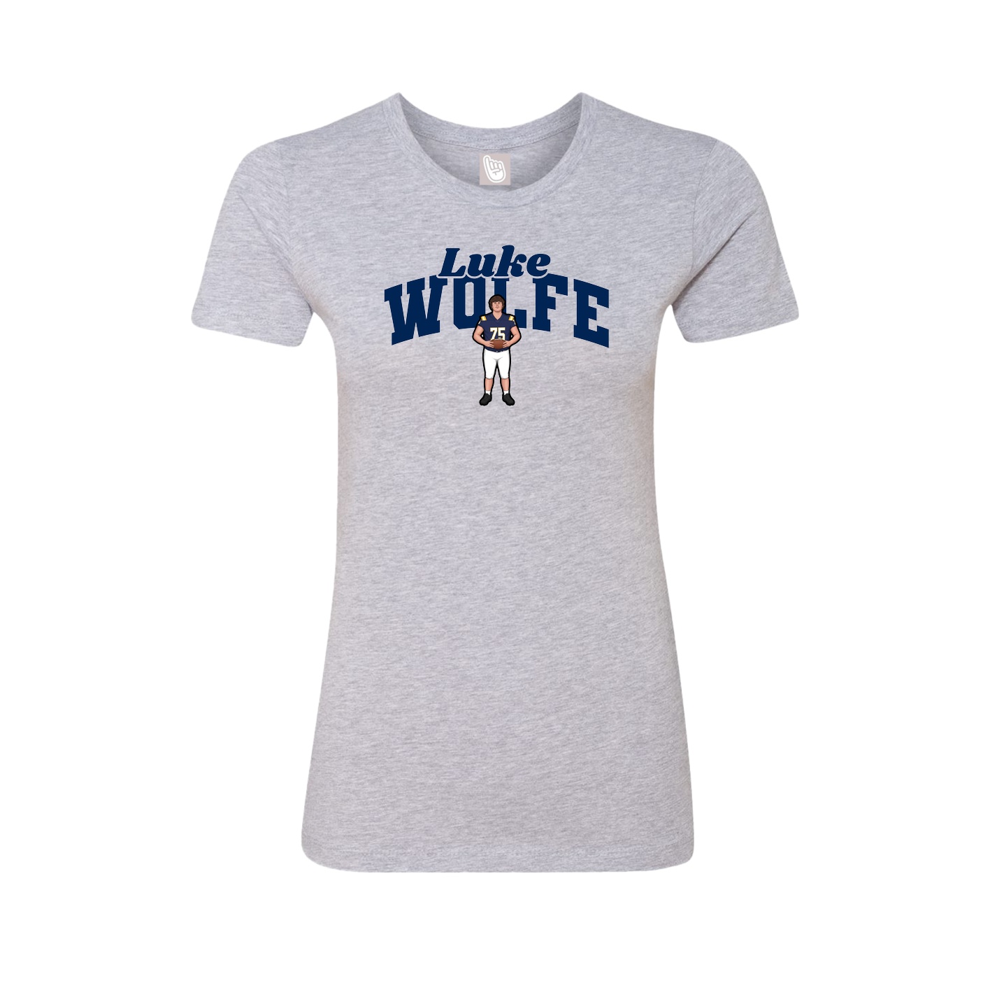 Fitted Women's Tee — Signature Arch in Grey