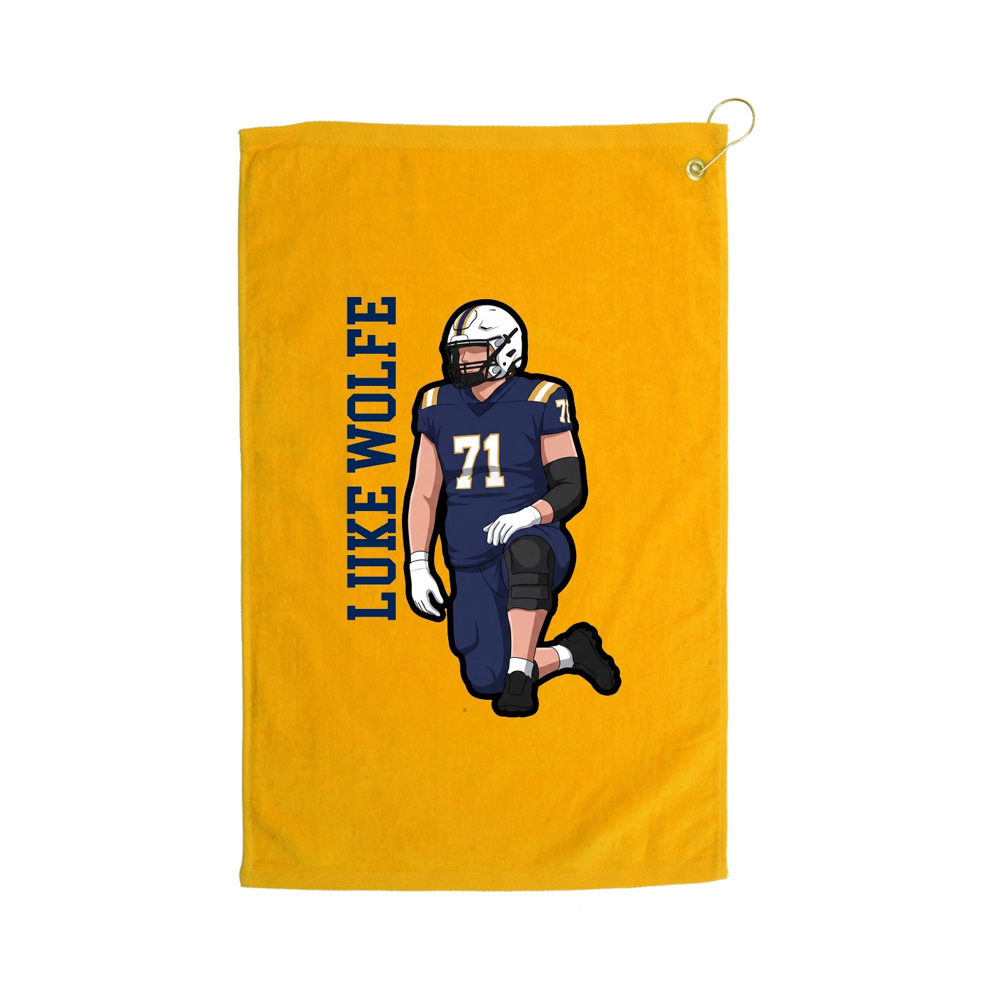 Golf Towel — Name Vertical in Gold
