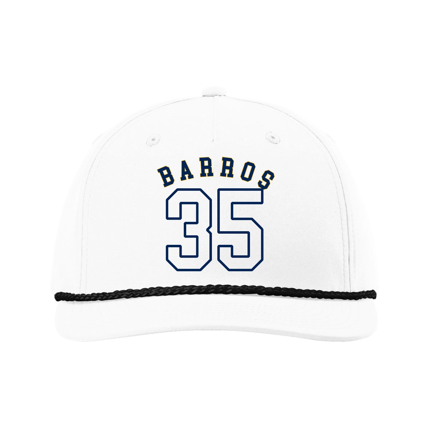 Five-Panel Classic Rope Cap — Shirsey Arch in White