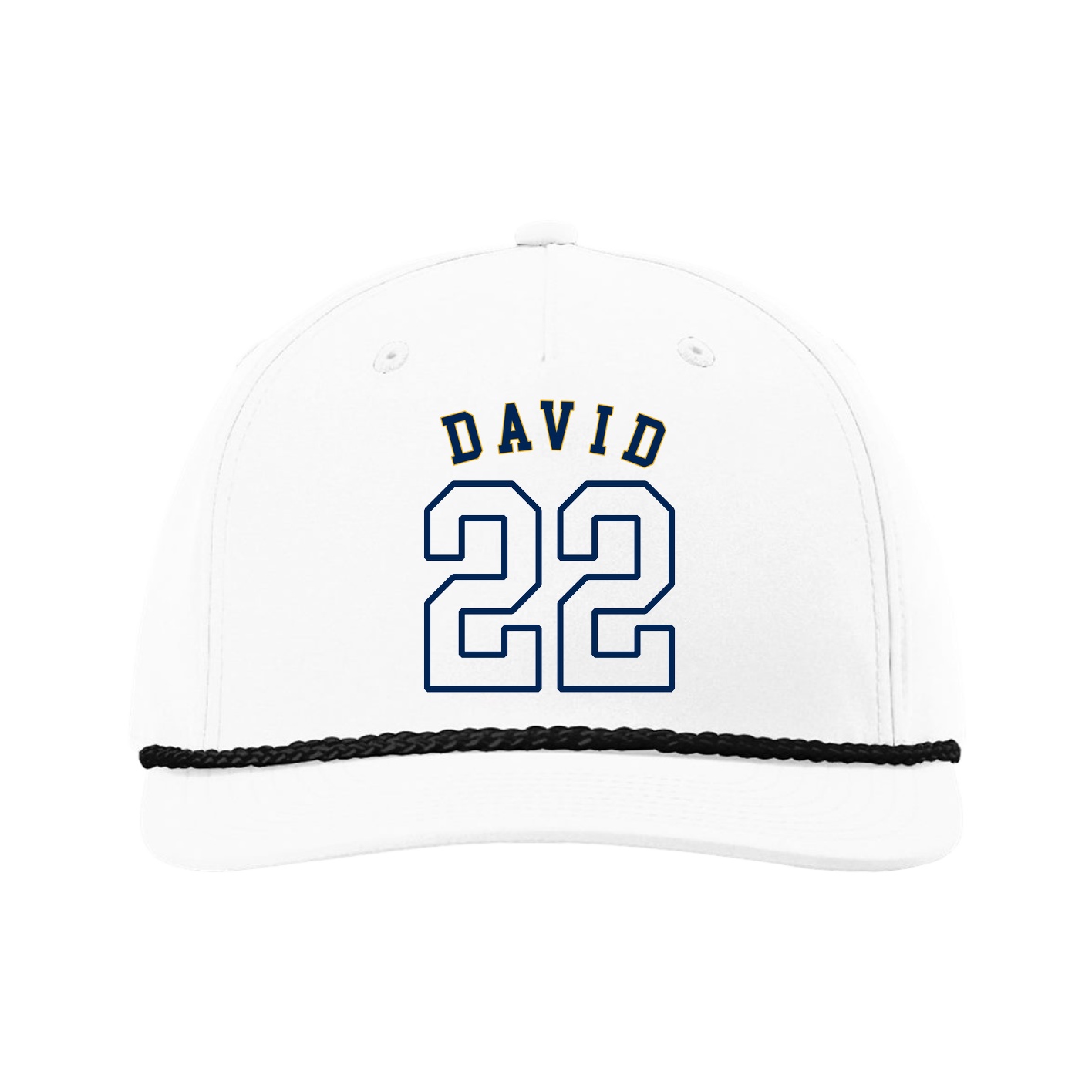 Five-Panel Classic Rope Cap — Shirsey Arch in White