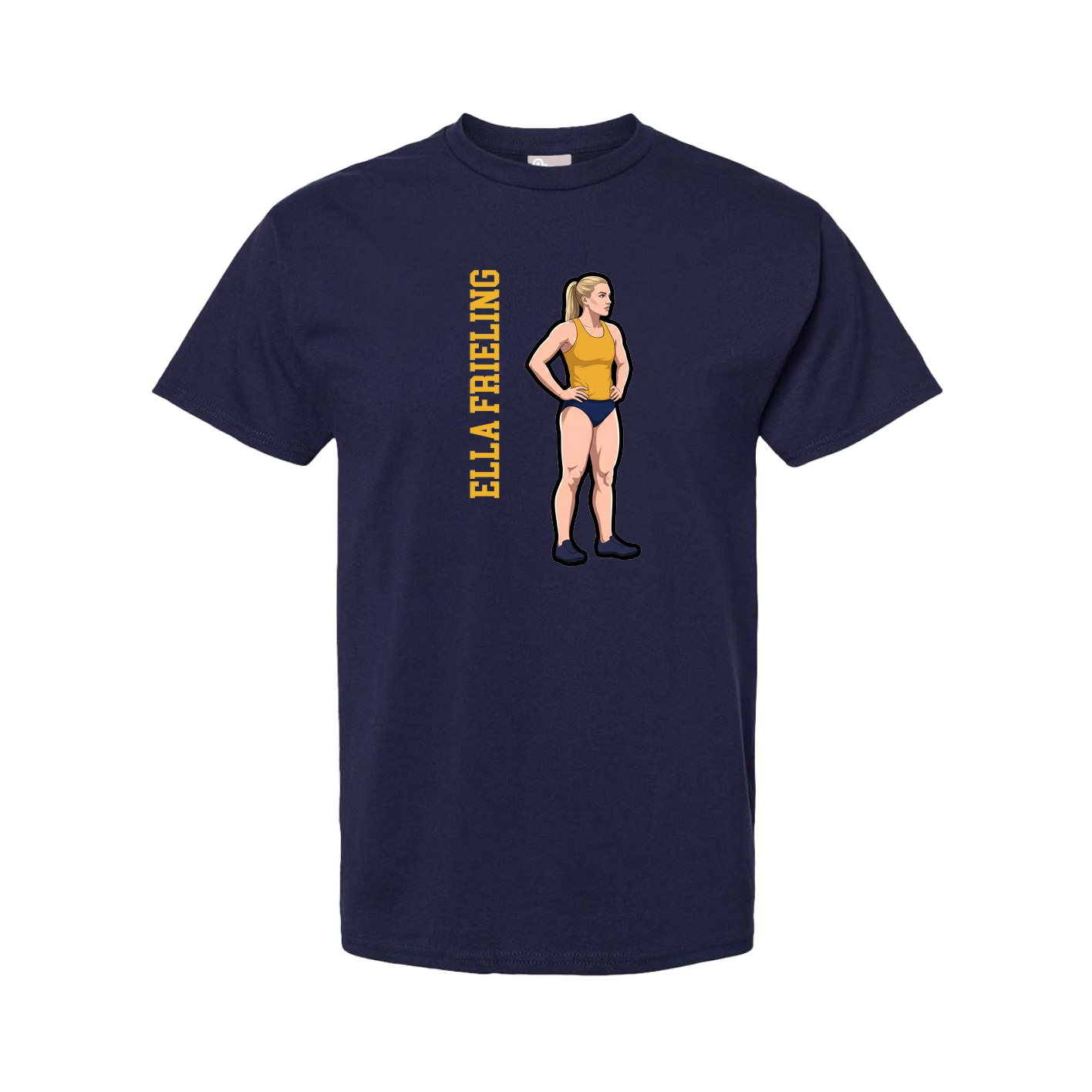 Tee — Name Vertical in Navy