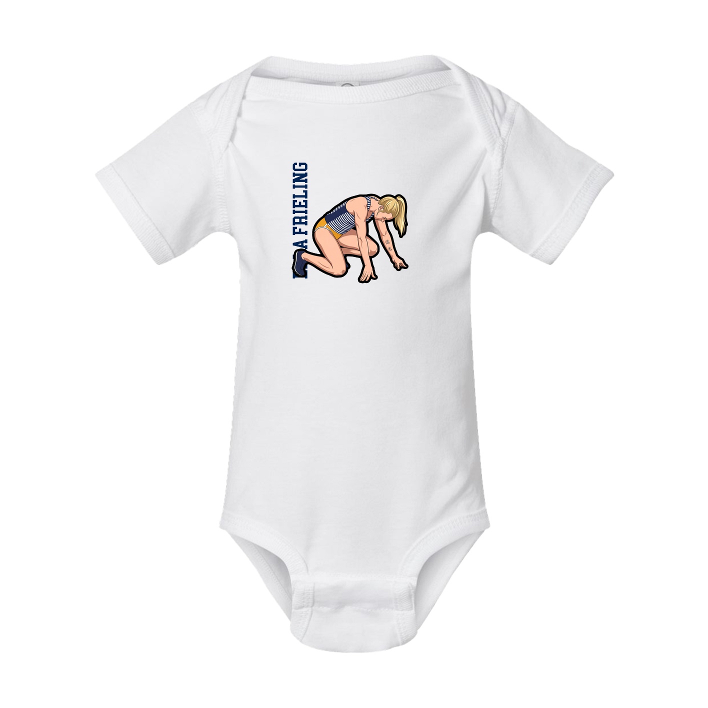 Baby Onesie — Name Vertical in White