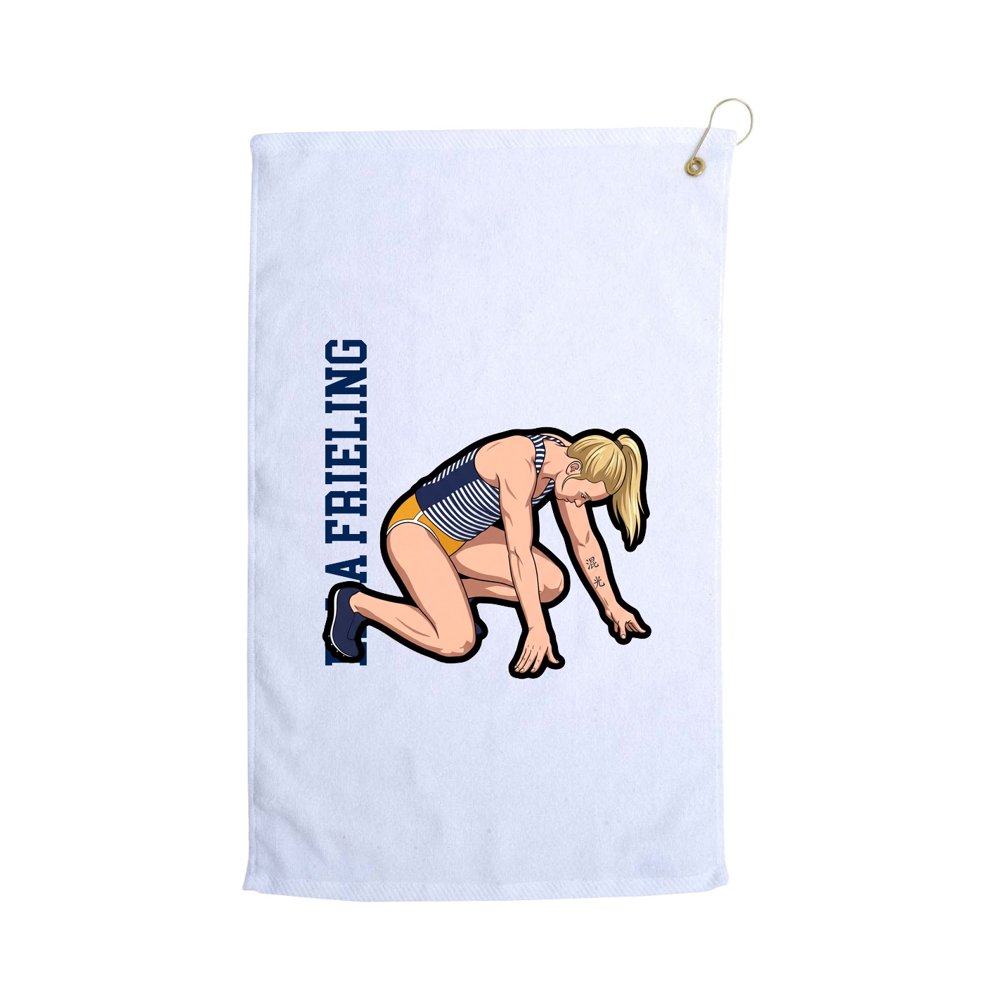 Golf Towel — Name Vertical in White