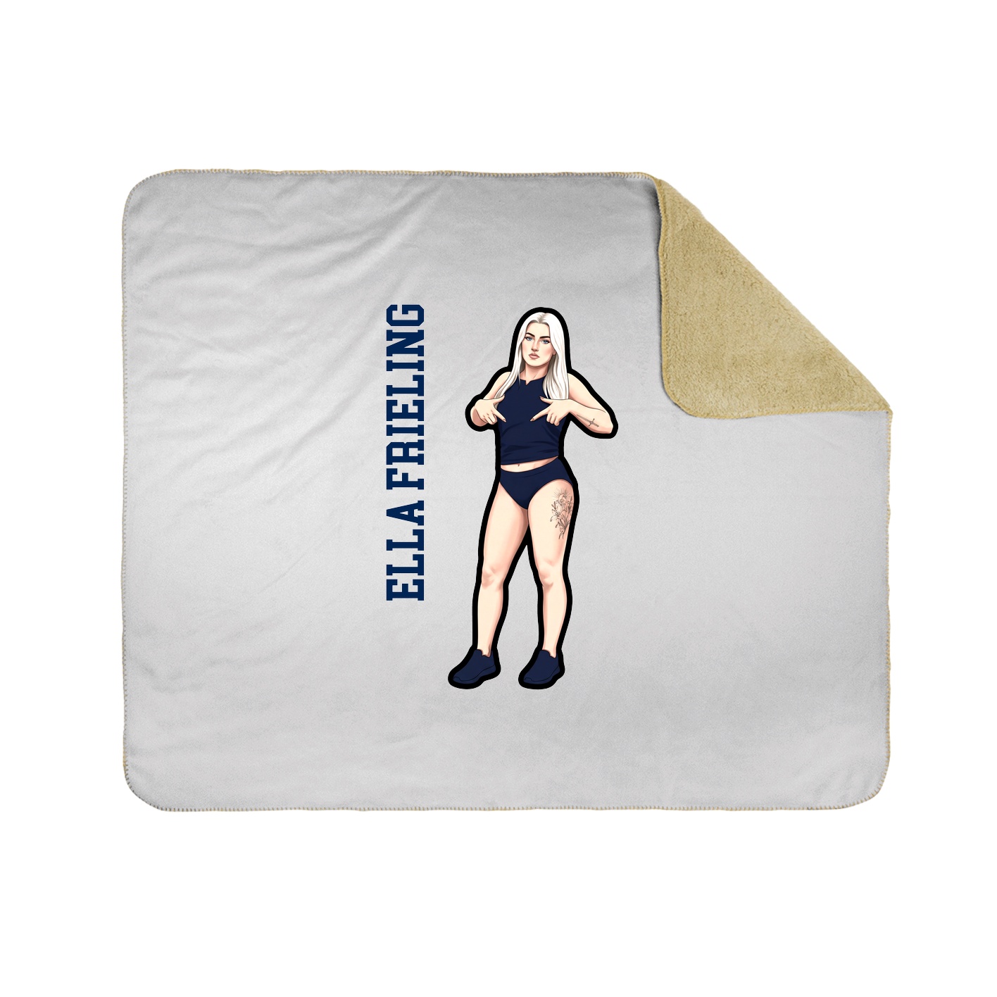 Throw Blanket — Name Vertical in White