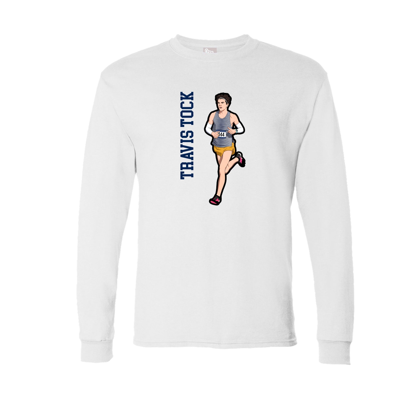 Long Sleeve Tee — Name Vertical in White
