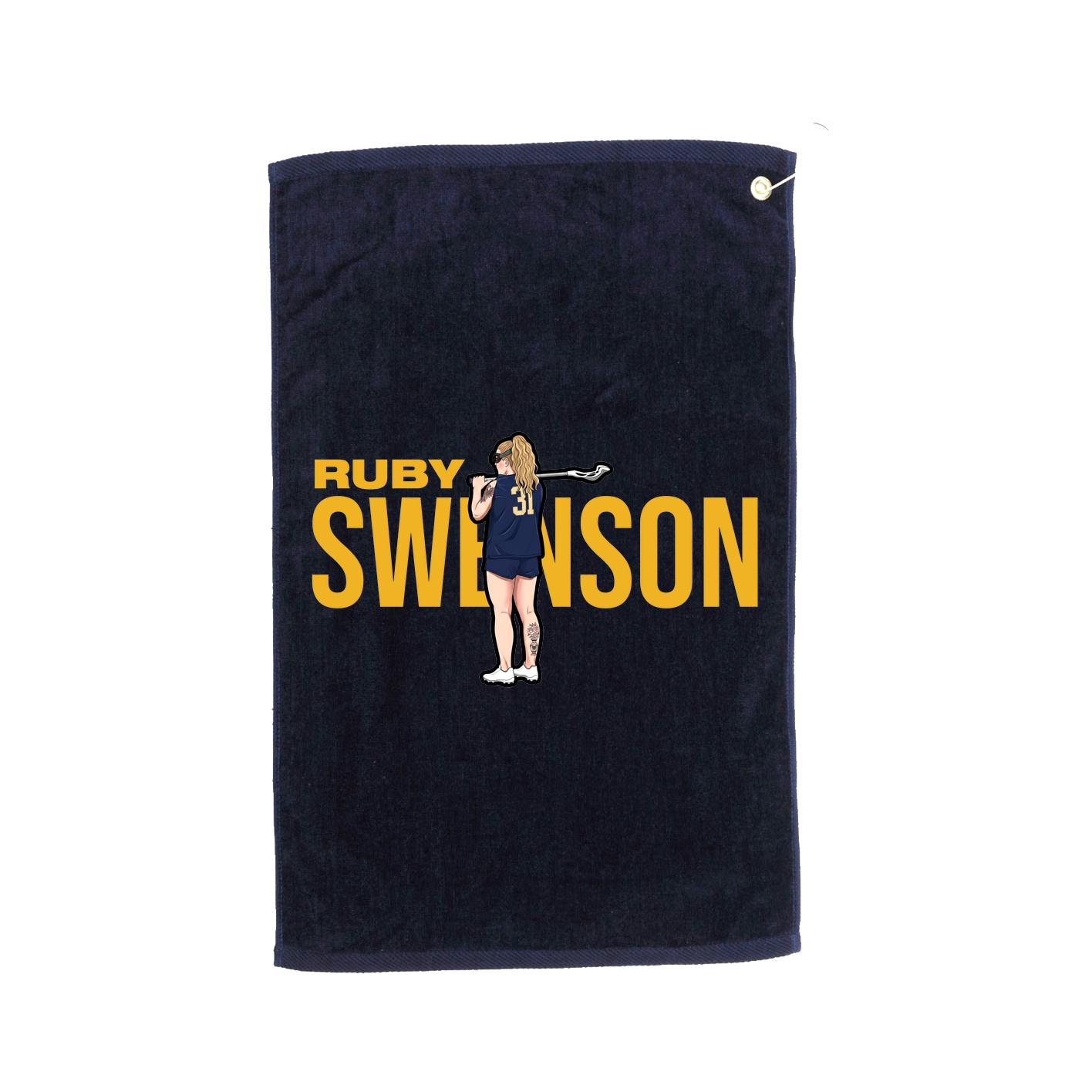 Golf Towel — Player Name in Navy