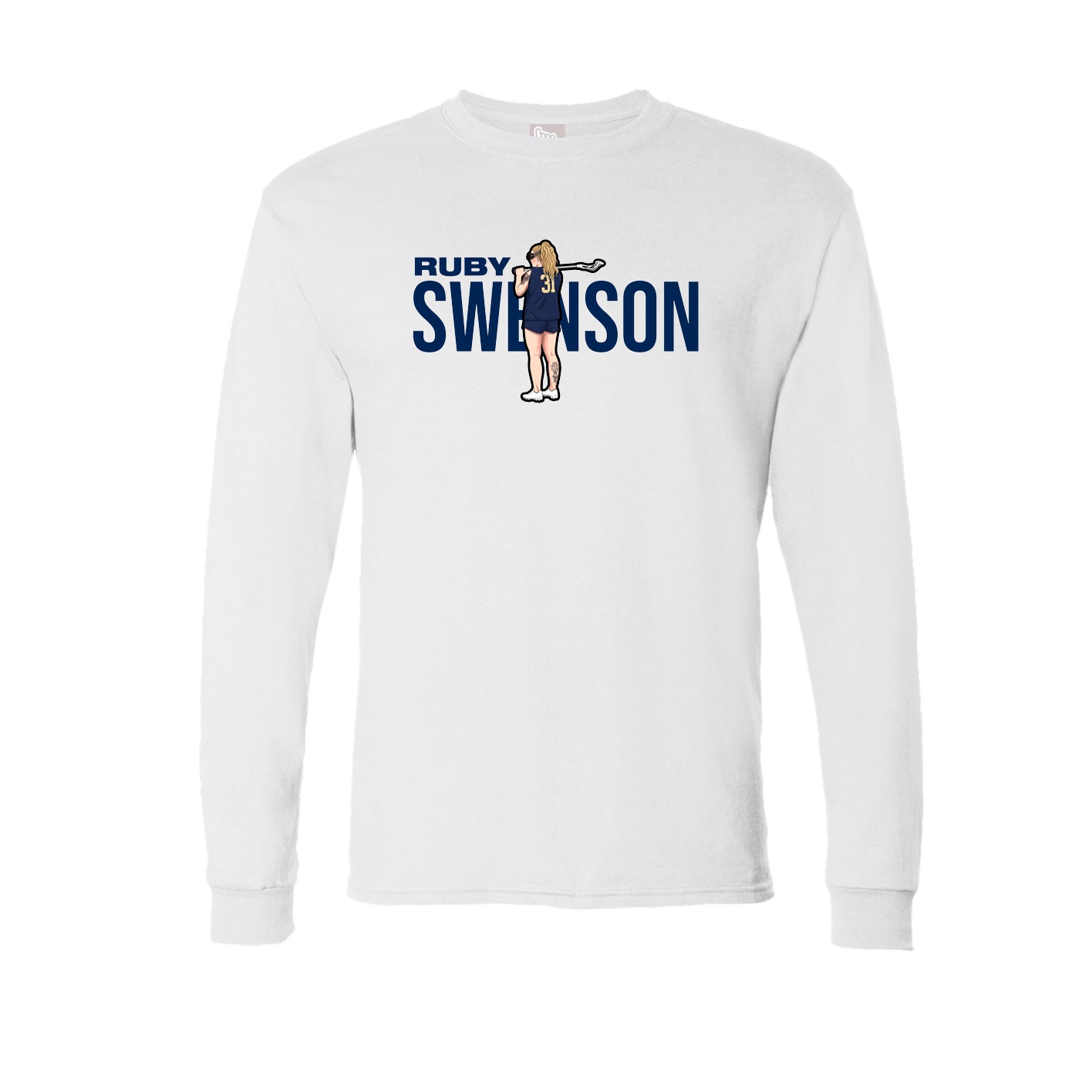 Long Sleeve Tee — Player Name in White